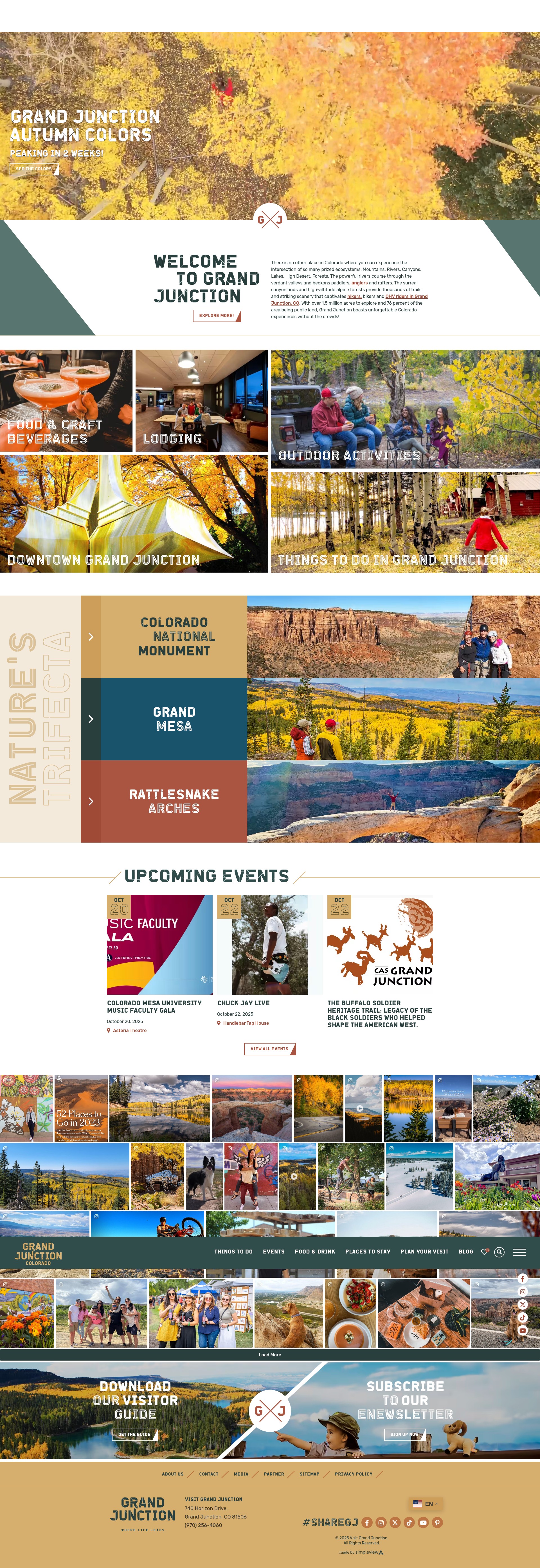 Screenshot of www.visitgrandjunction.com