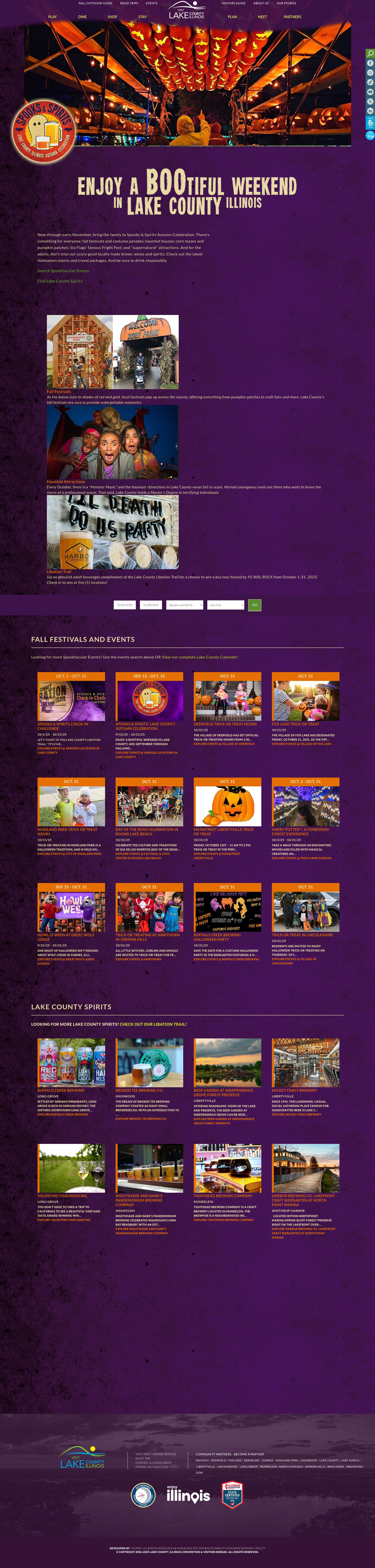 Screenshot of www.visitlakecounty.org