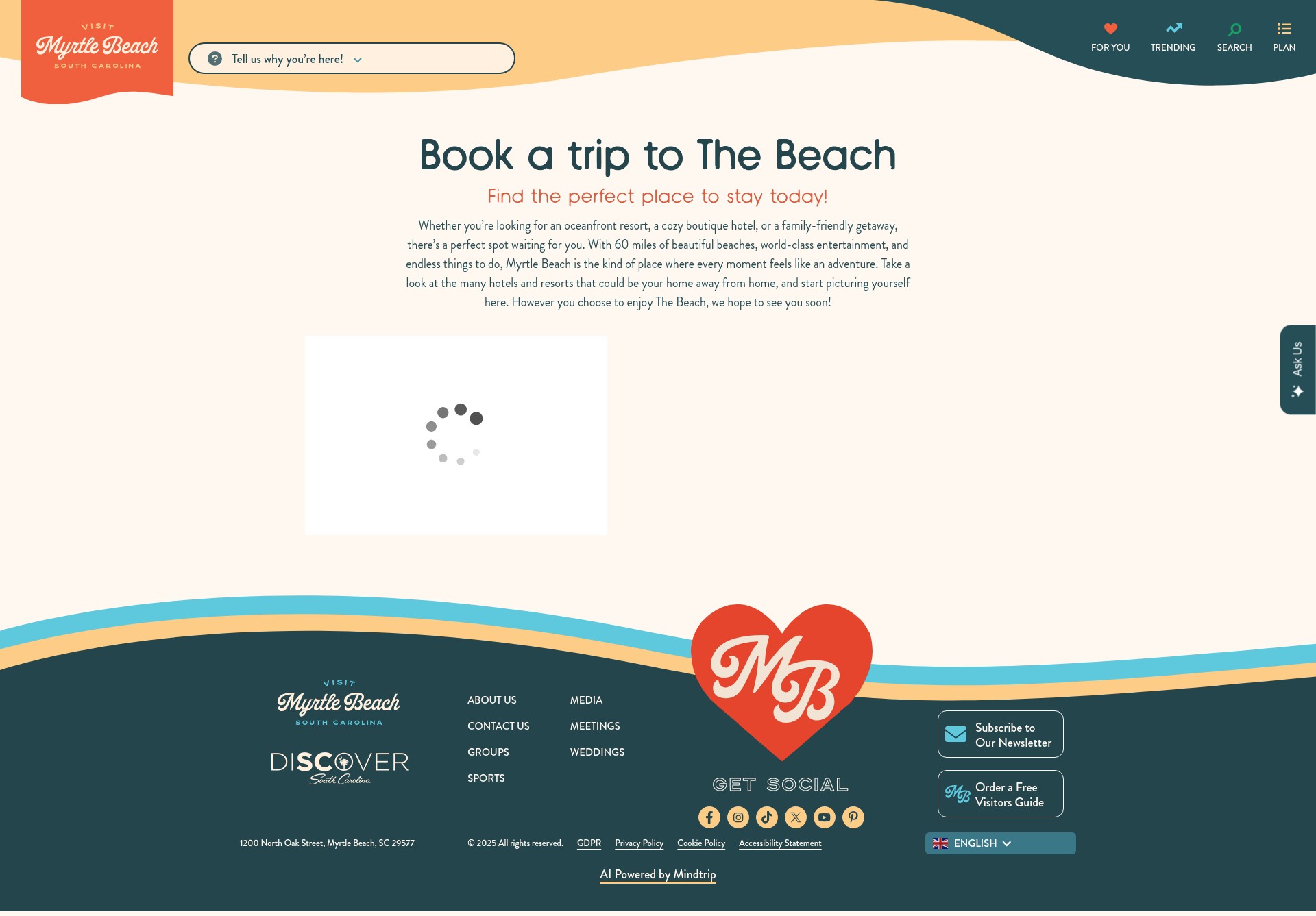 Screenshot of www.visitmyrtlebeach.com