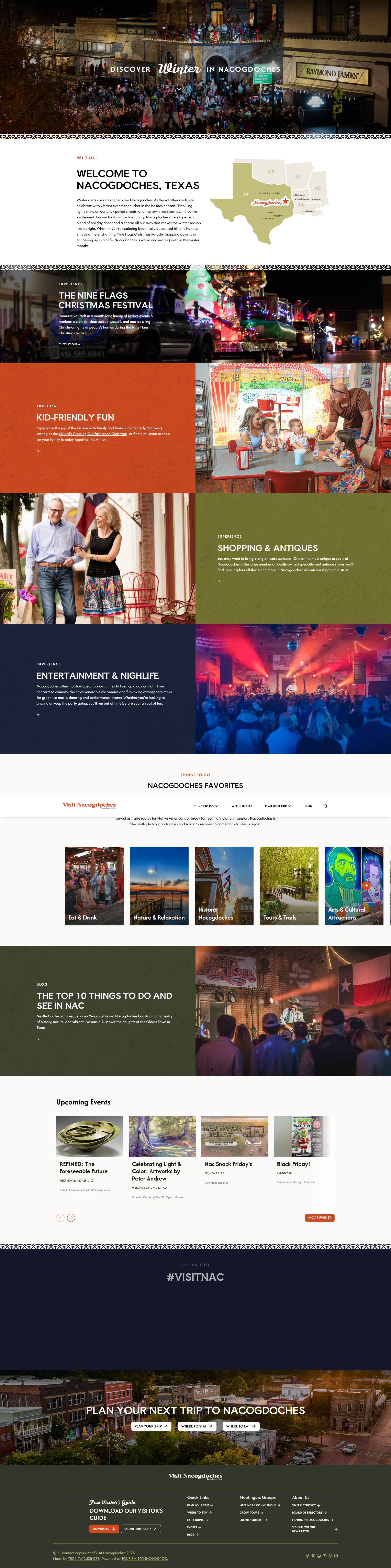 Screenshot of www.visitnacogdoches.org
