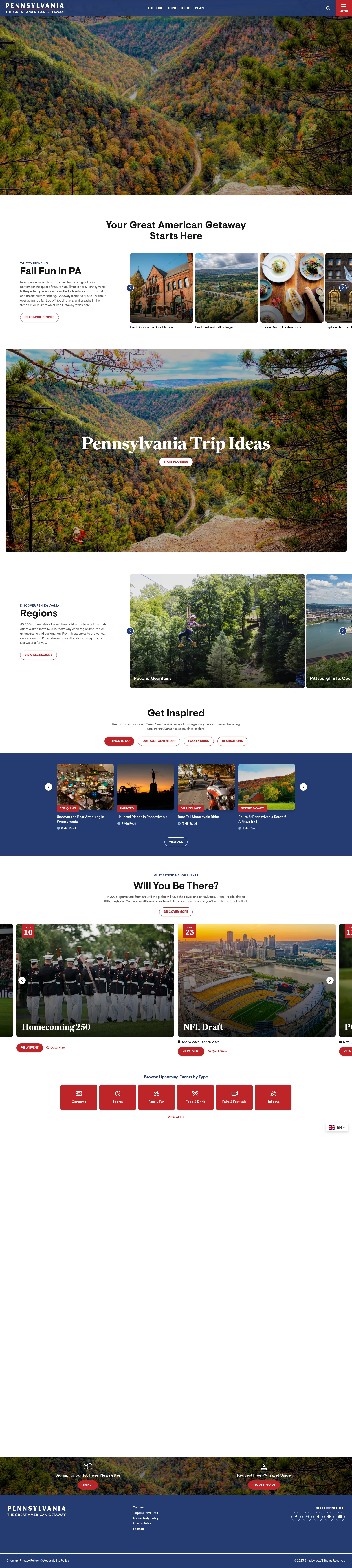 Screenshot of www.visitpa.com