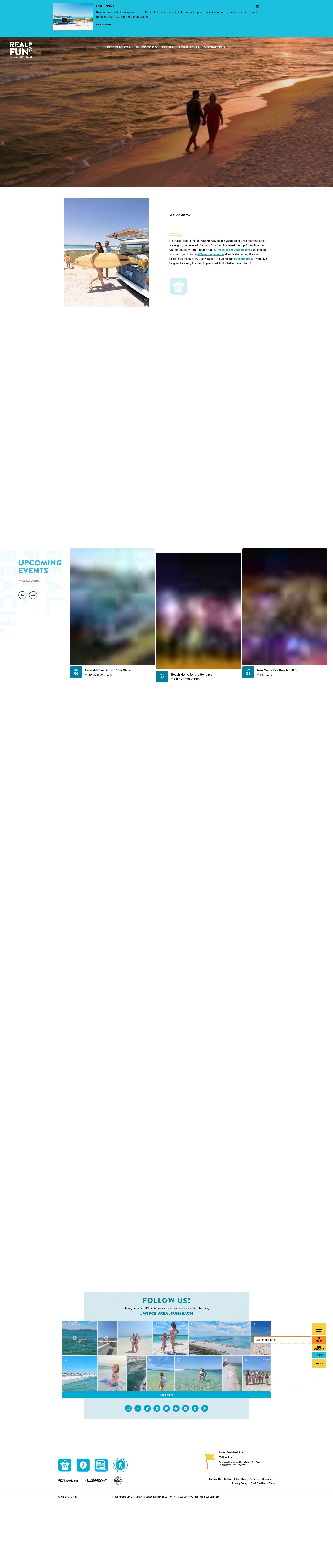 Screenshot of www.visitpanamacitybeach.com
