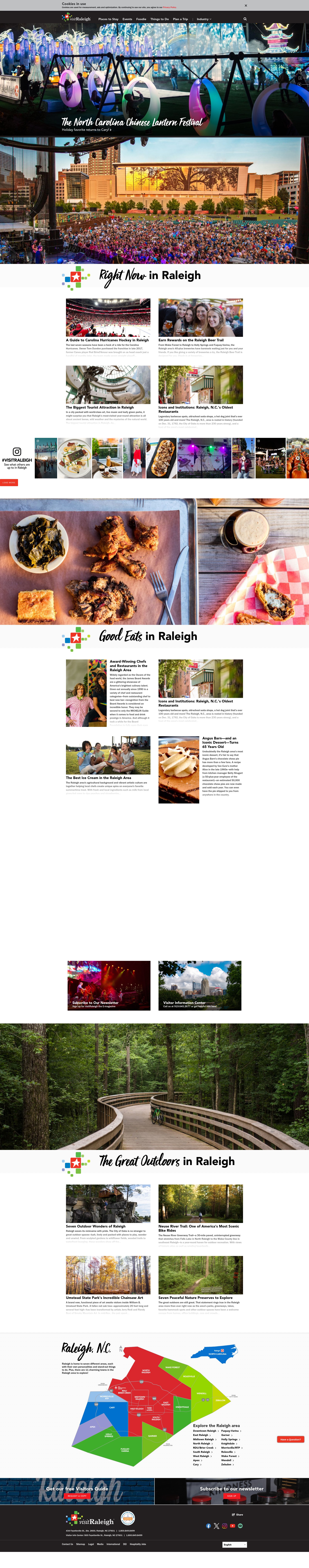 Screenshot of www.visitraleigh.com