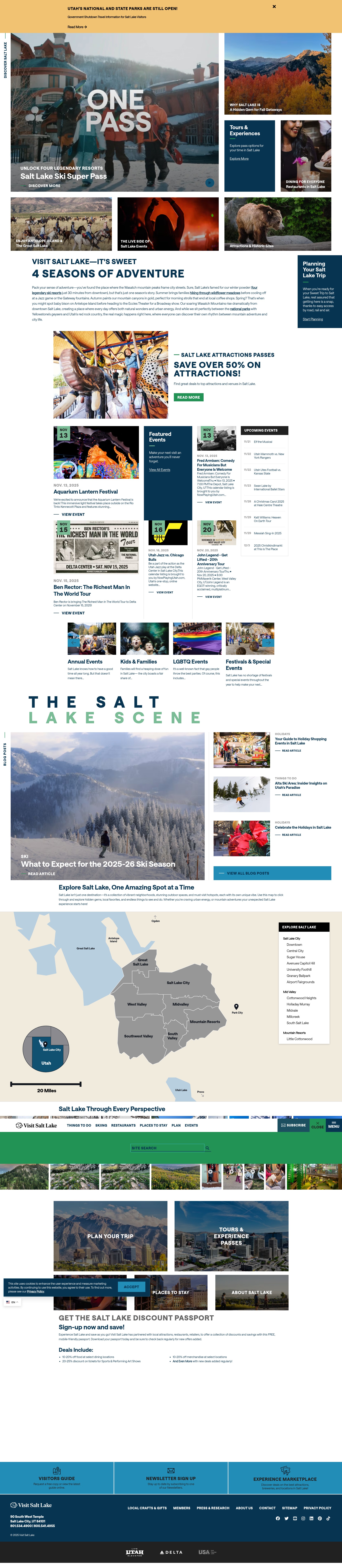 Screenshot of www.visitsaltlake.com