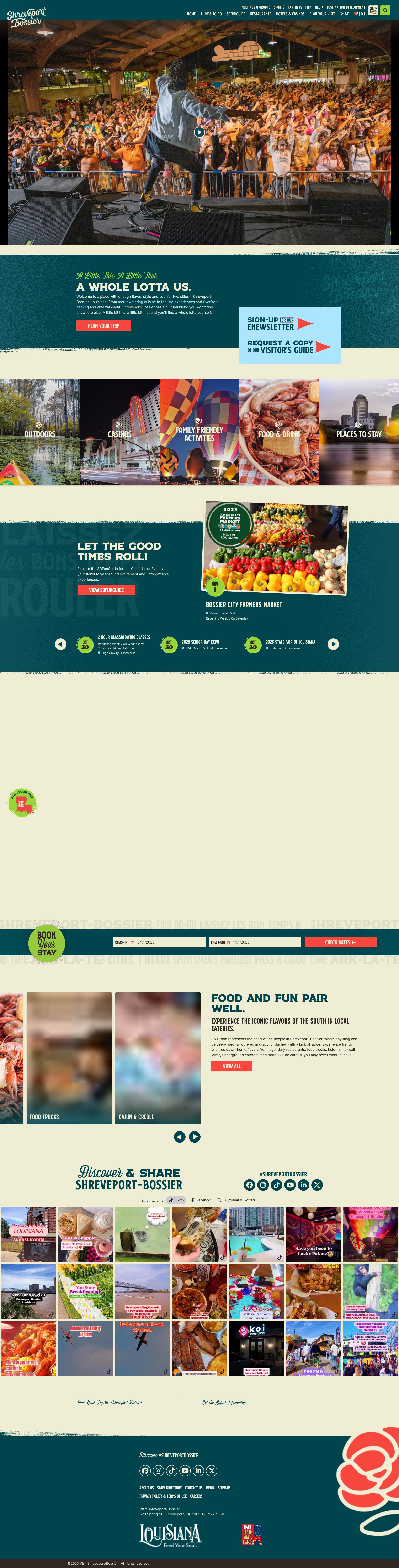 Screenshot of www.visitshreveportbossier.org