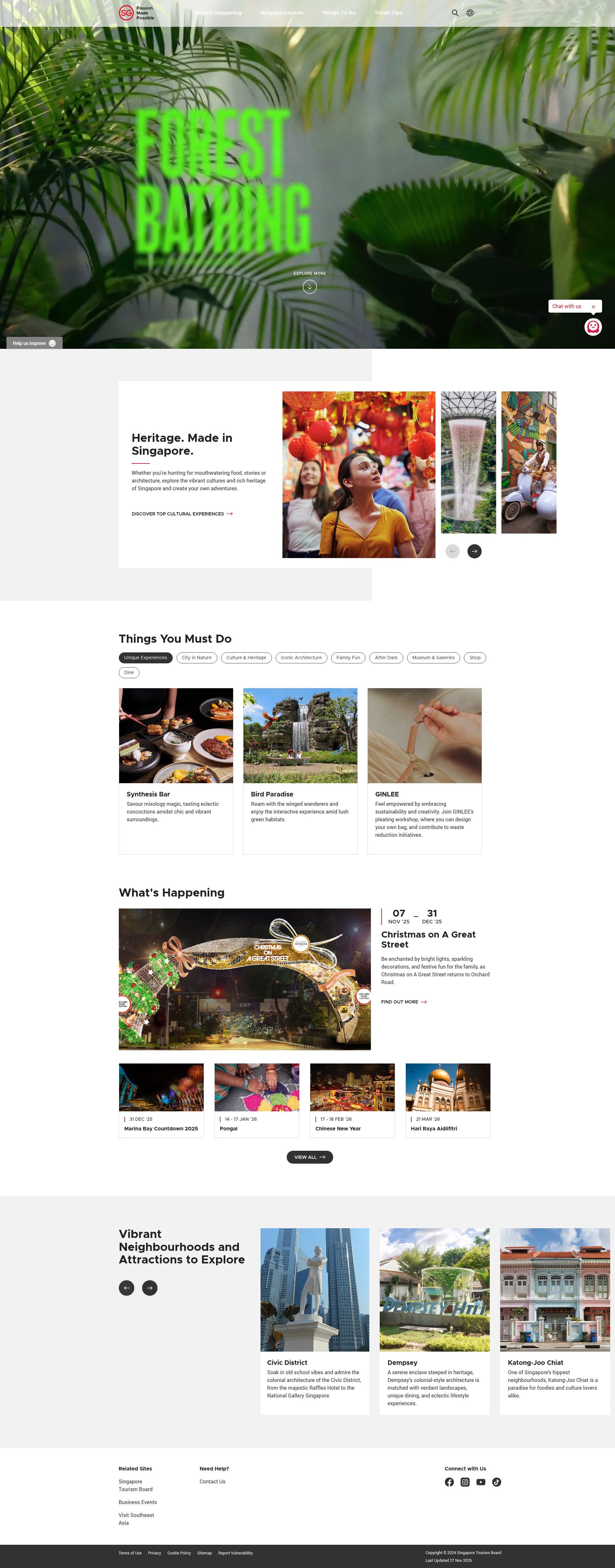 Screenshot of www.visitsingapore.com