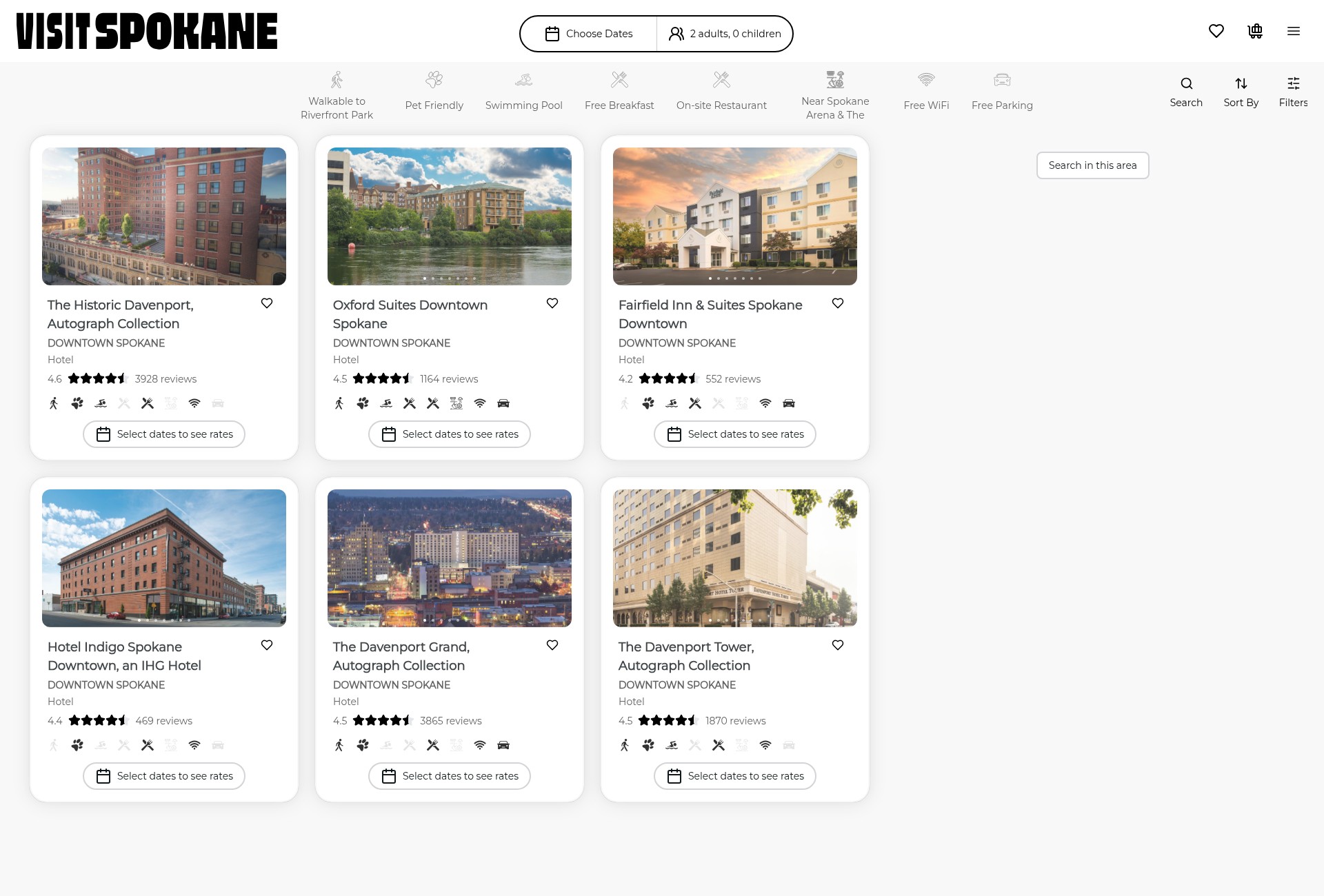 Screenshot of www.visitspokane.com