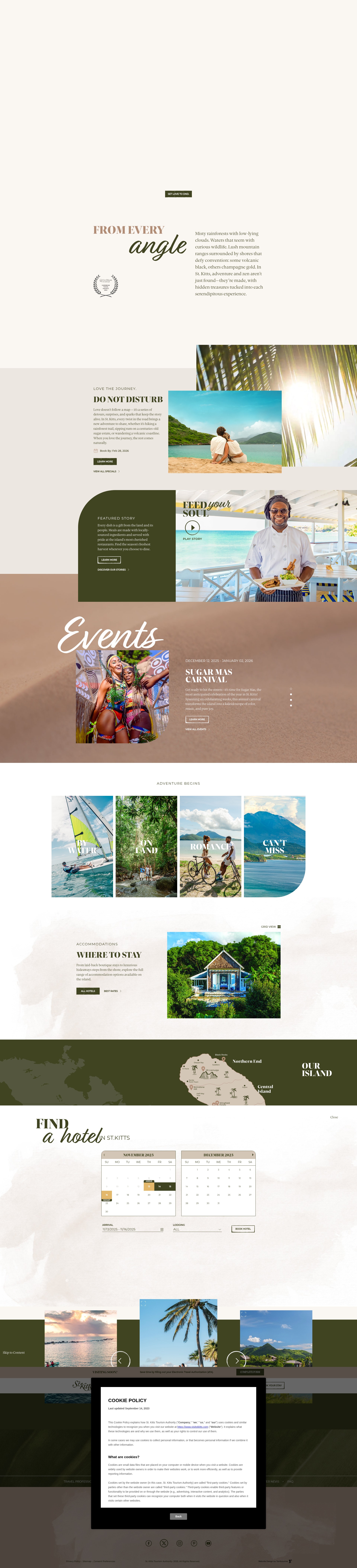 Screenshot of www.visitstkitts.com