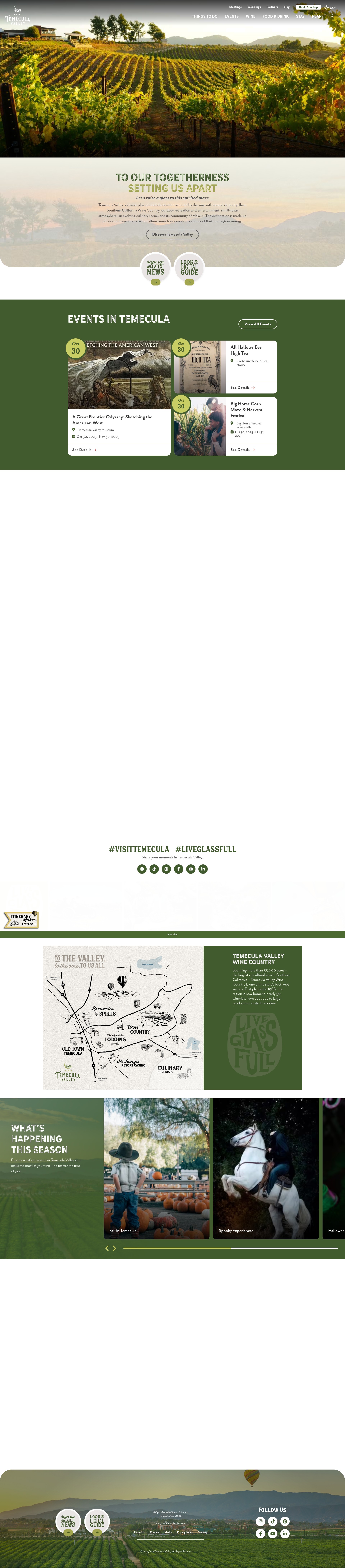 Screenshot of www.visittemeculavalley.com