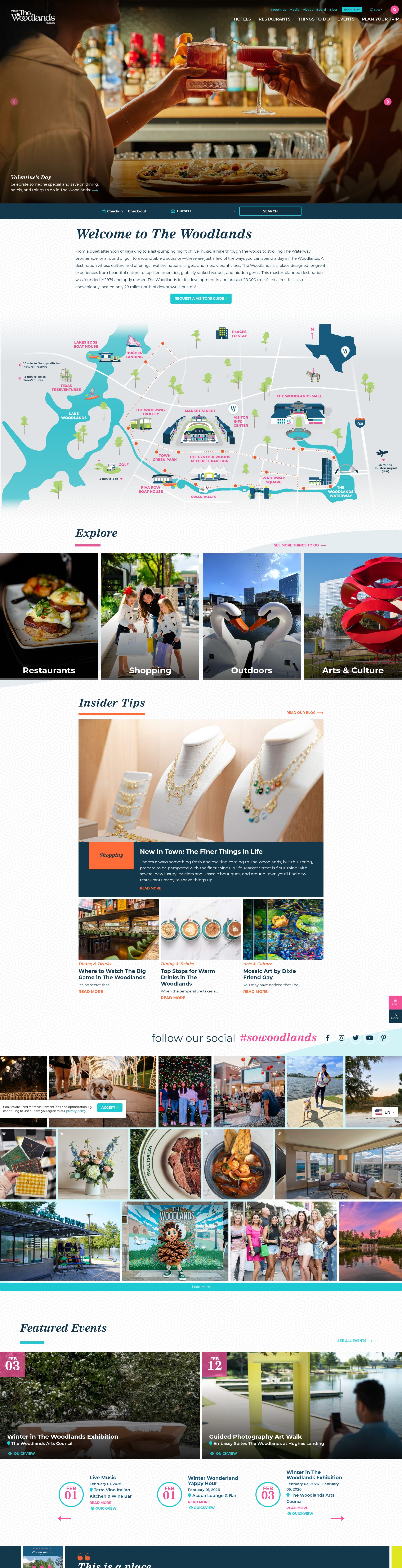 Screenshot of www.visitthewoodlands.com