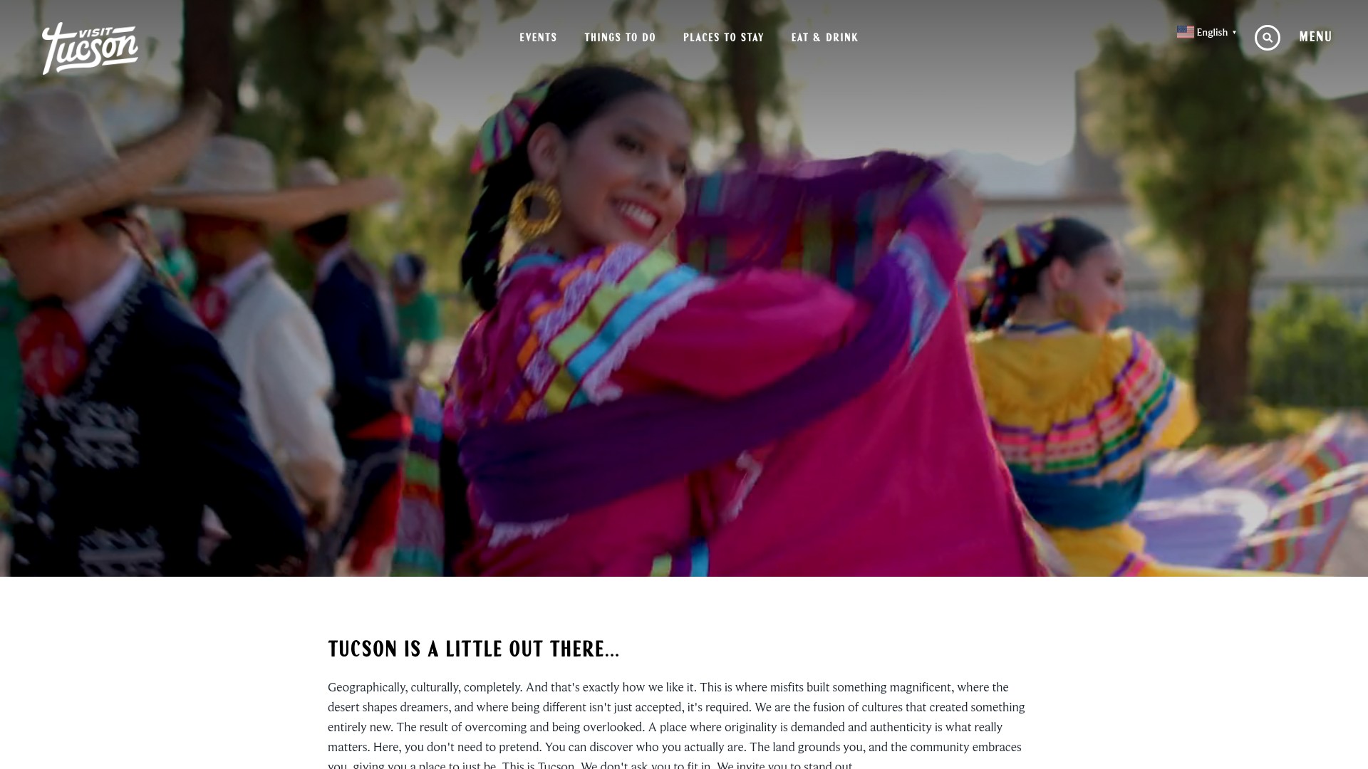 Screenshot of www.visittucson.org