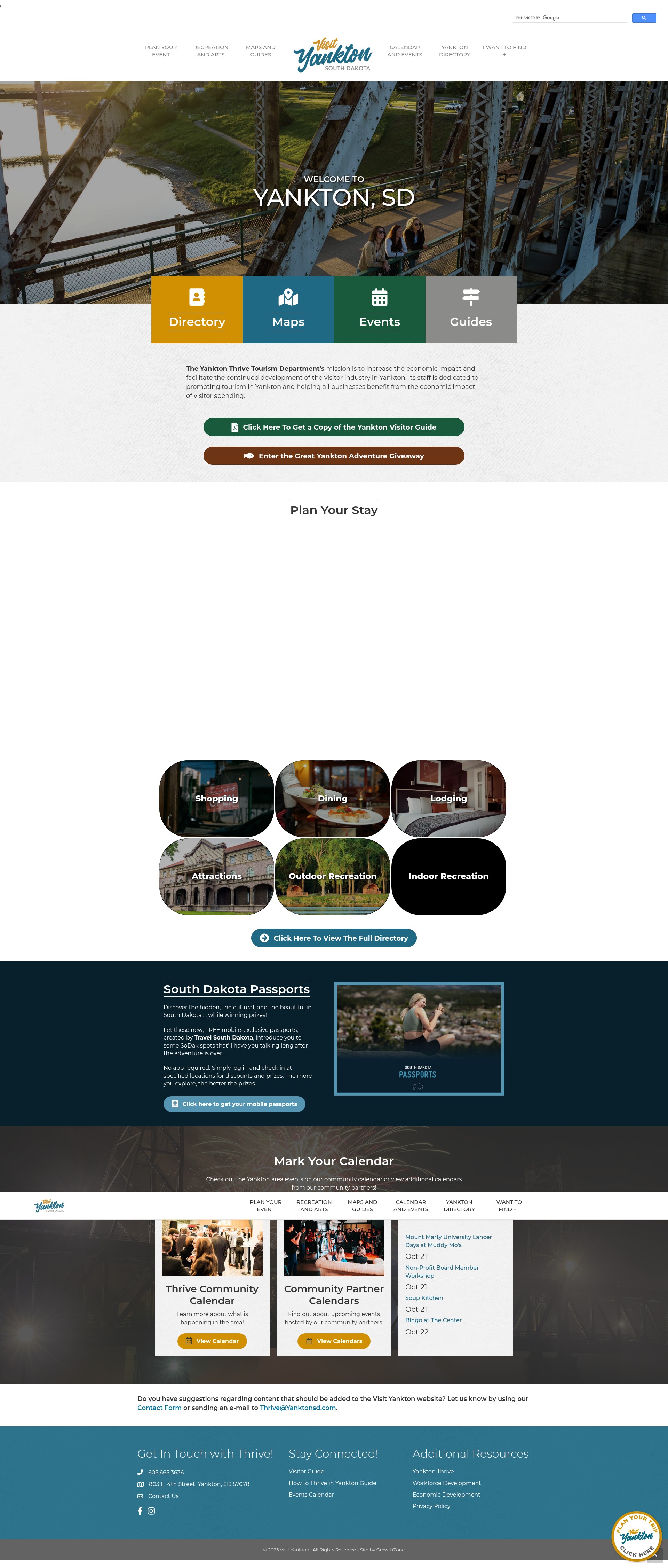 Screenshot of www.visityanktonsd.com