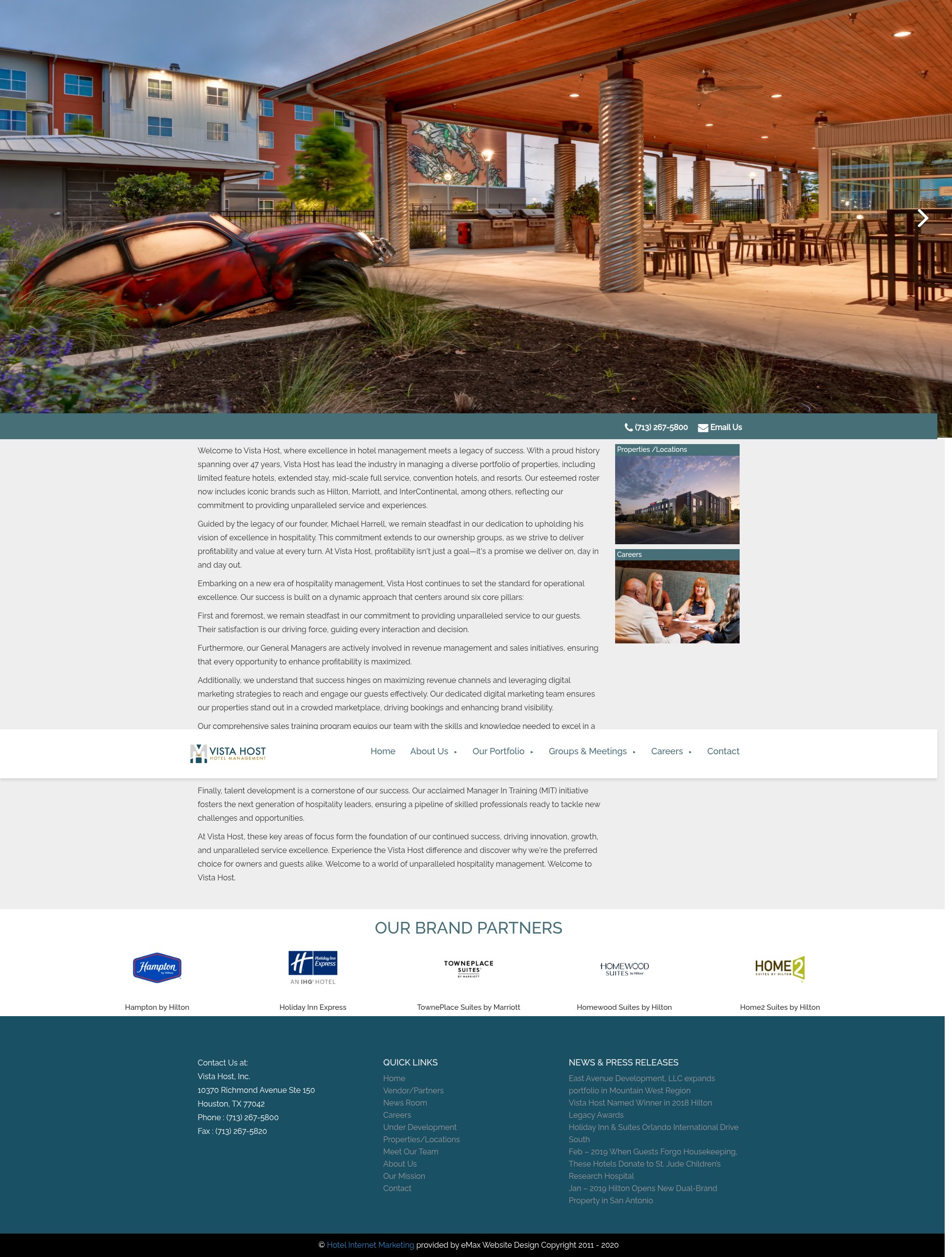 Screenshot of www.vistahost.com