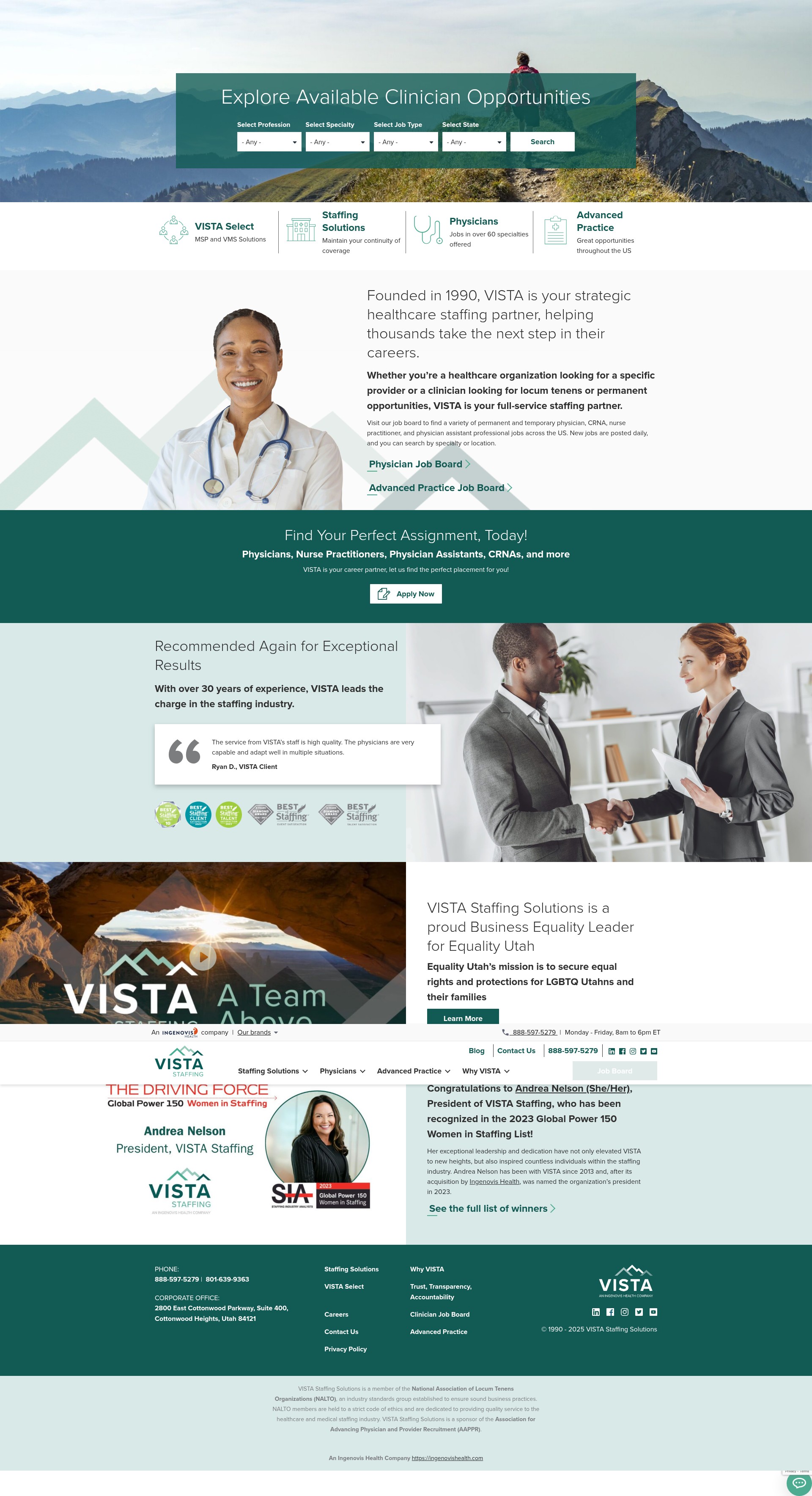 Screenshot of www.vistastaff.com