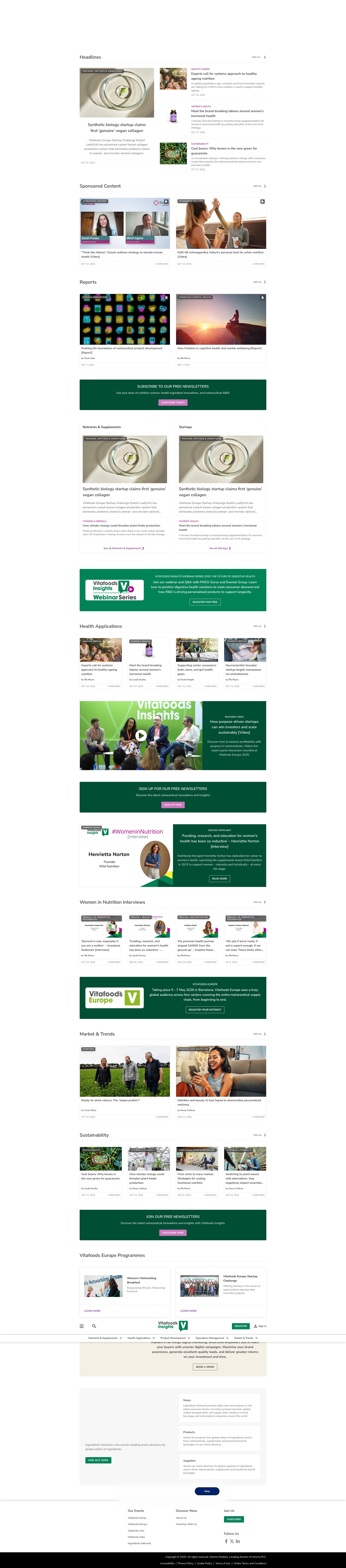 Screenshot of www.vitafoodsinsights.com