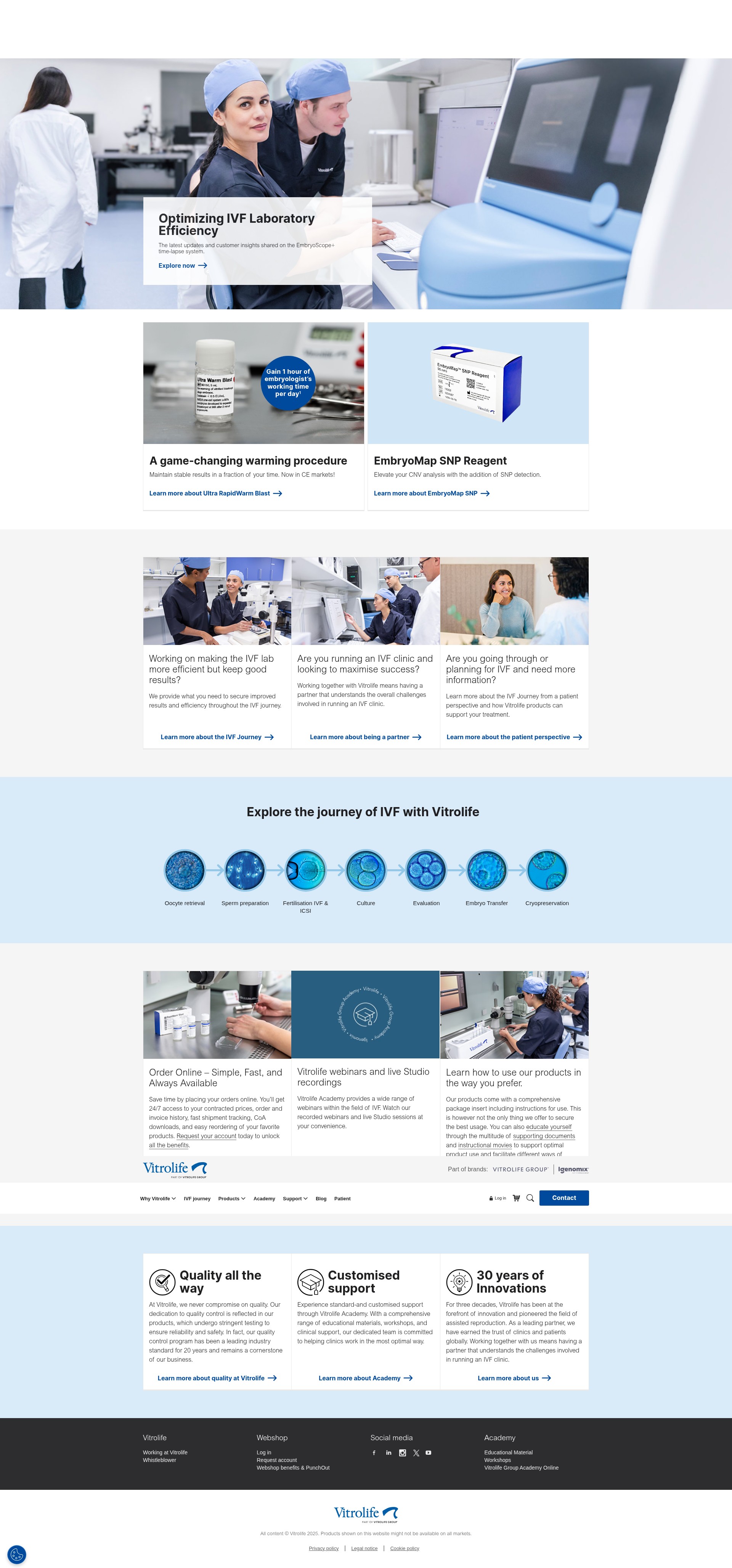 Screenshot of www.vitrolife.com