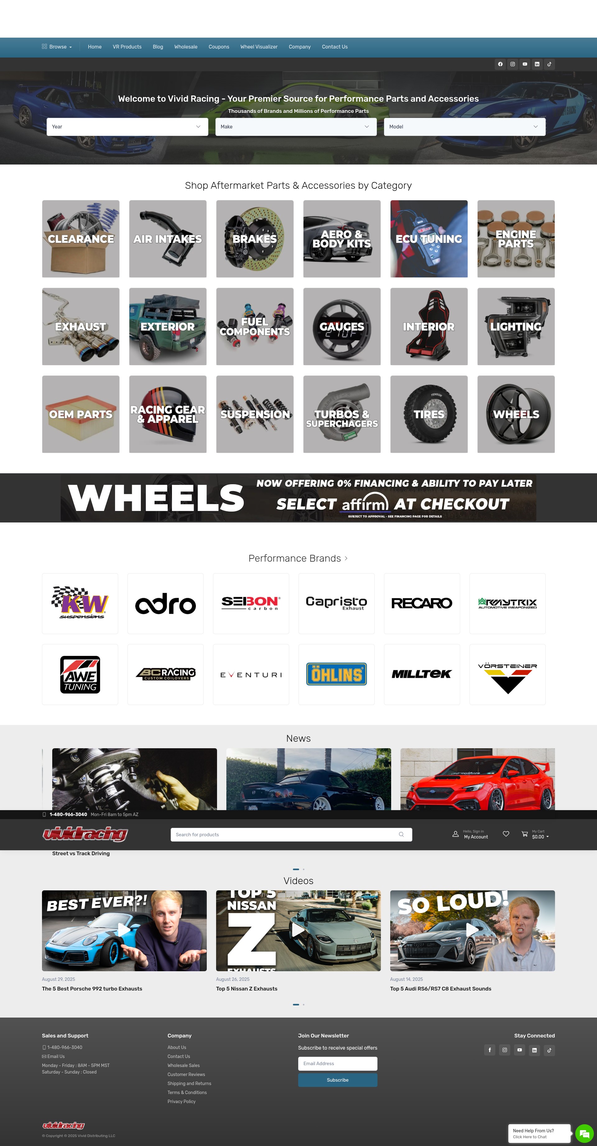 Screenshot of www.vividracing.com