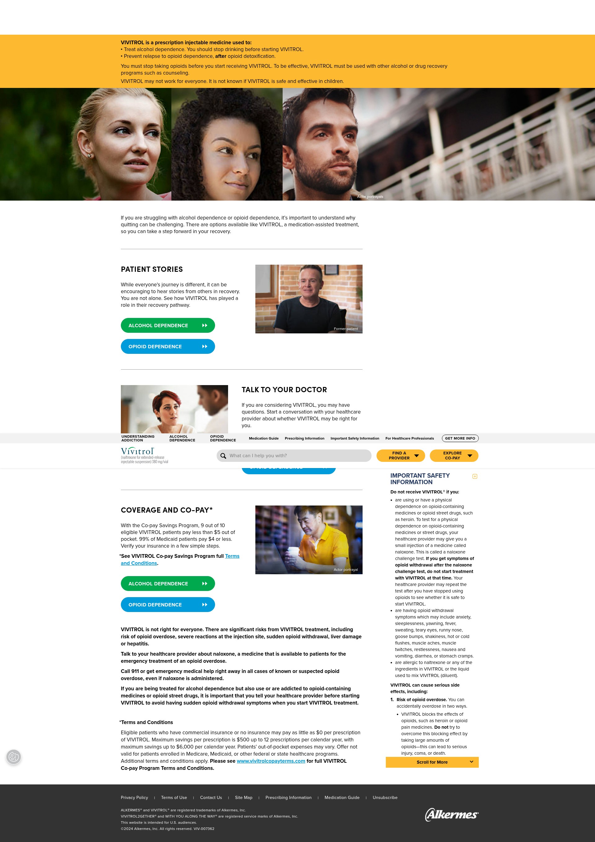 Screenshot of www.vivitrol.com