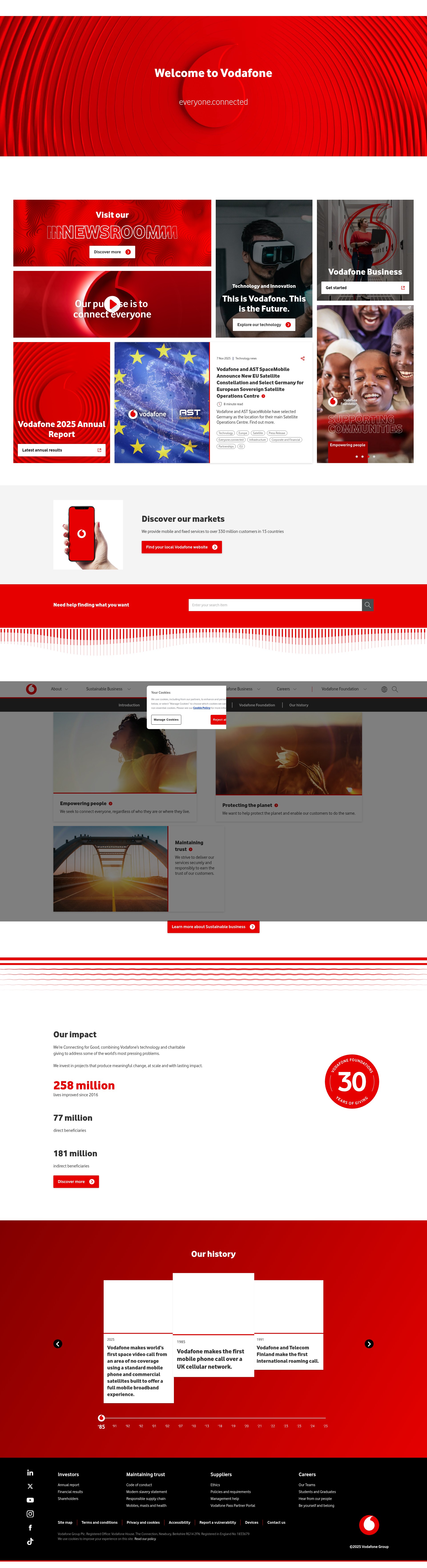 Screenshot of www.vodafone.com