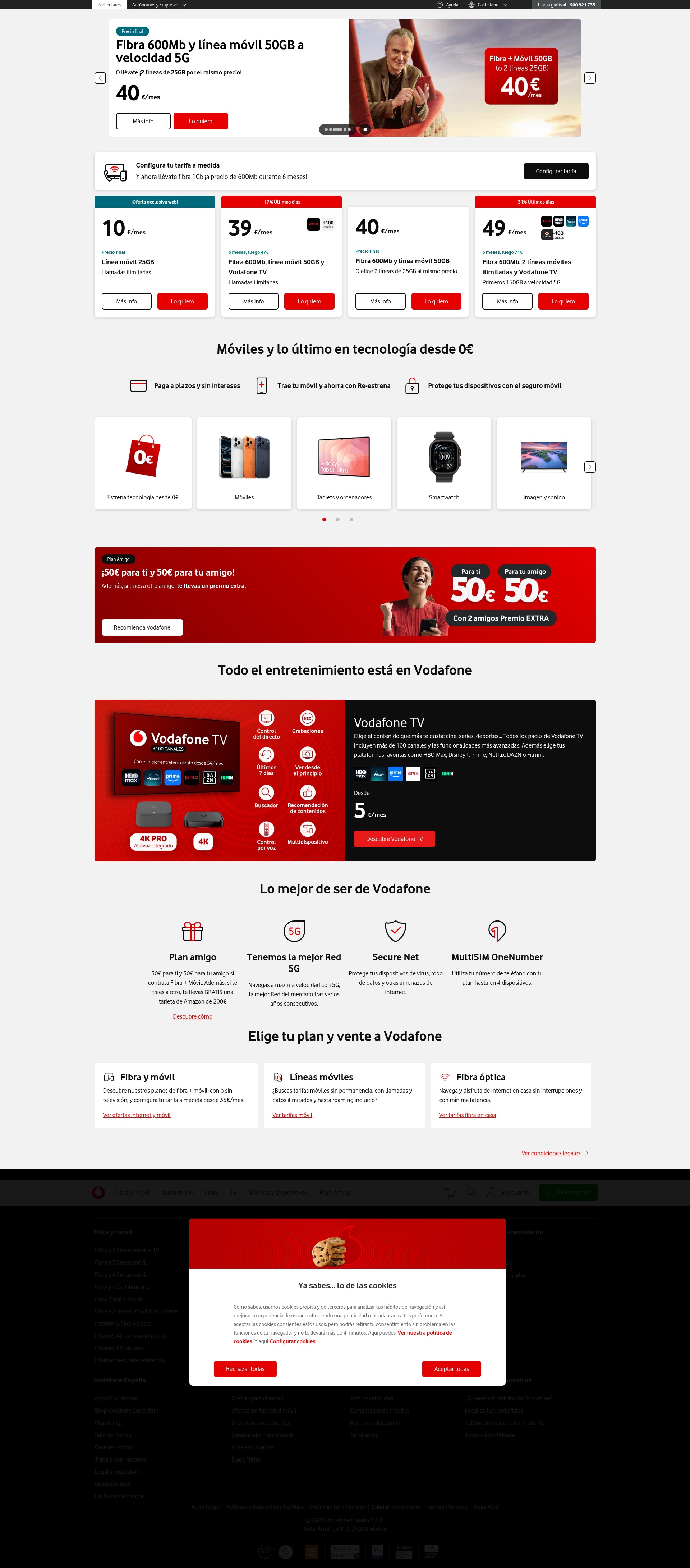 Screenshot of www.vodafone.es