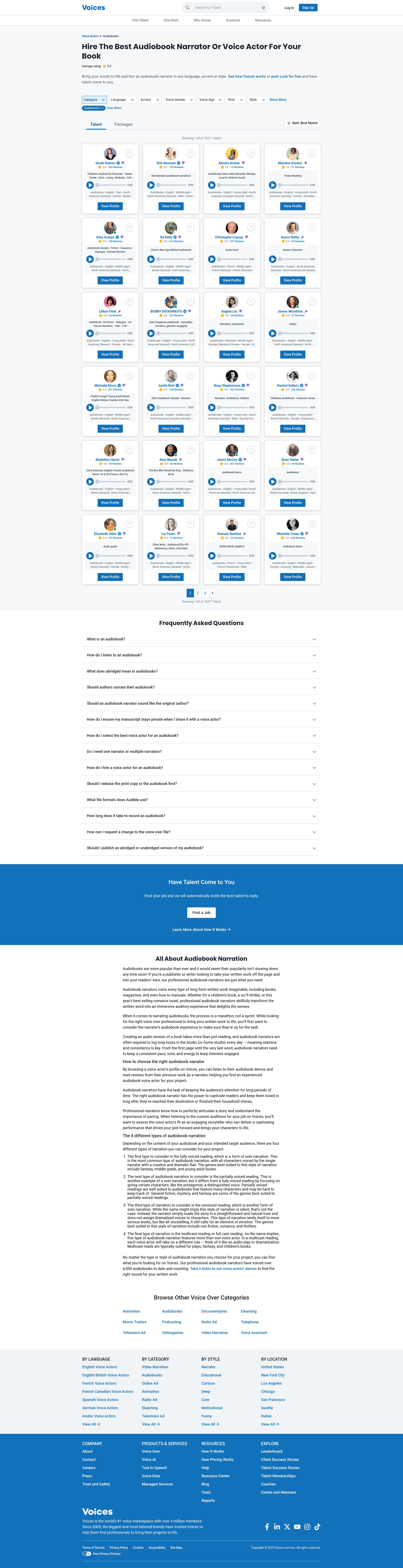 Screenshot of www.voices.com