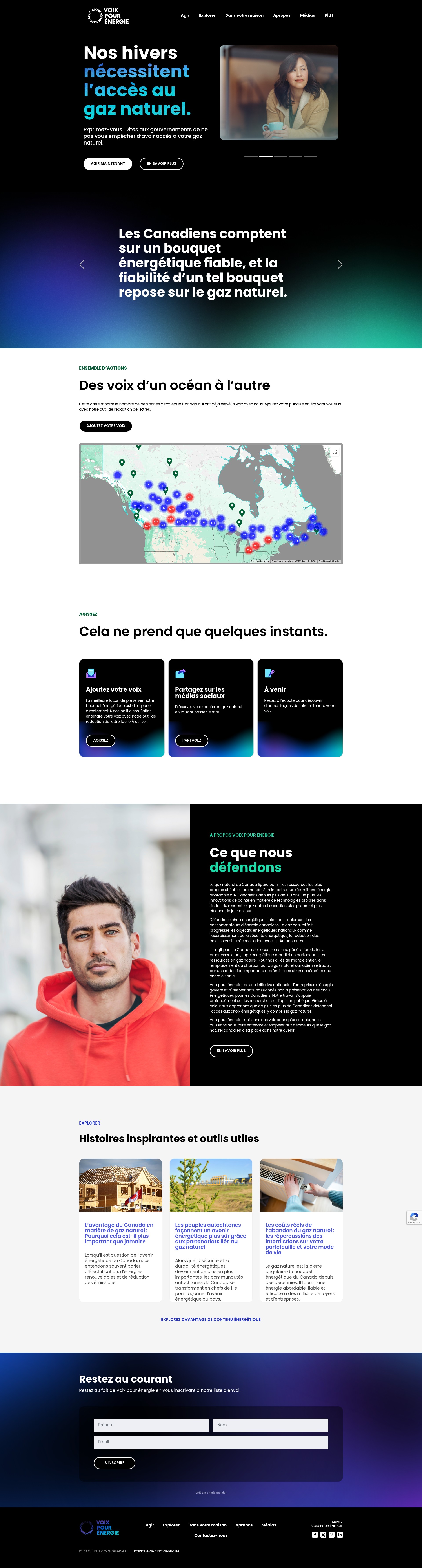 Screenshot of www.voixpourenergie.ca