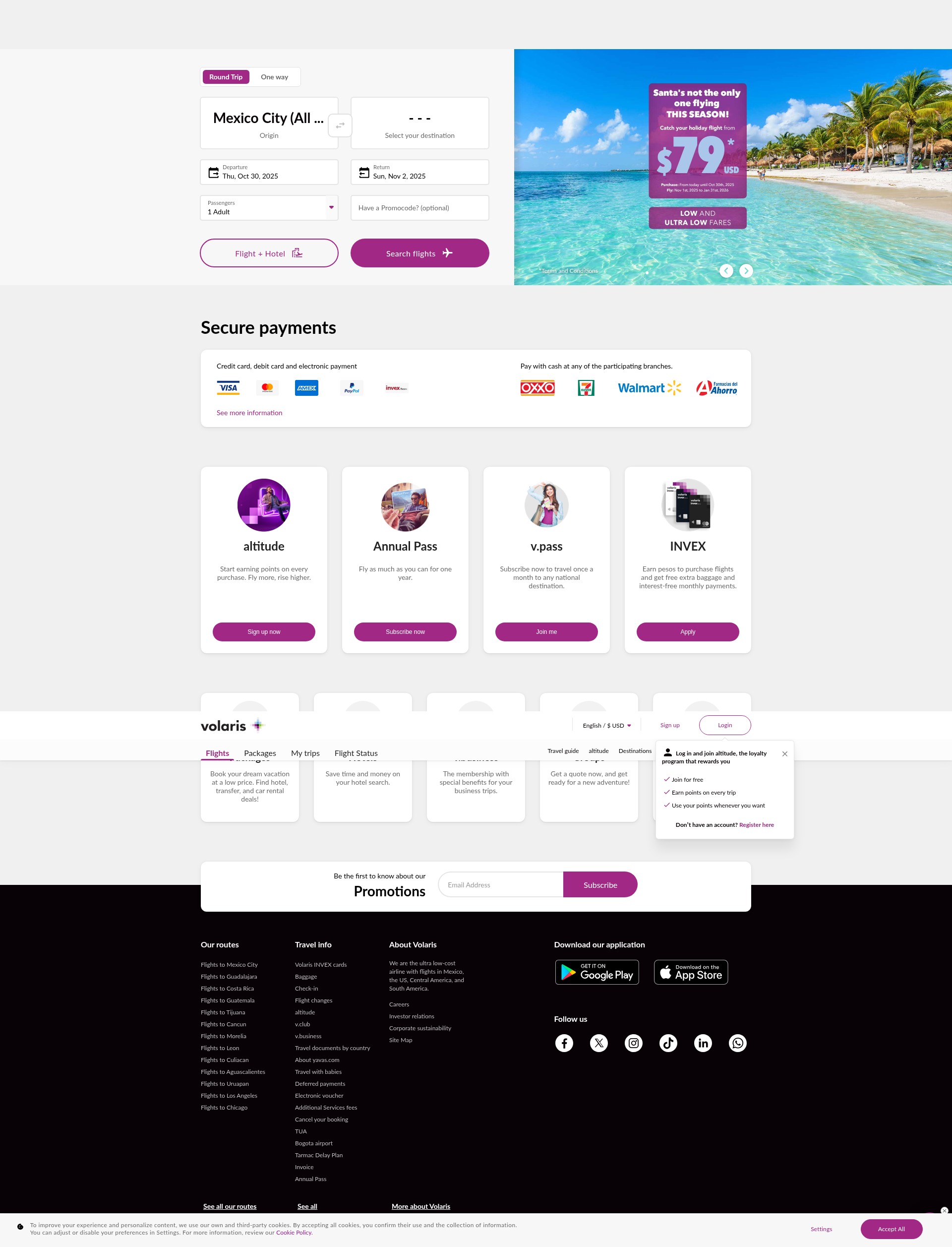 Screenshot of www.volaris.com