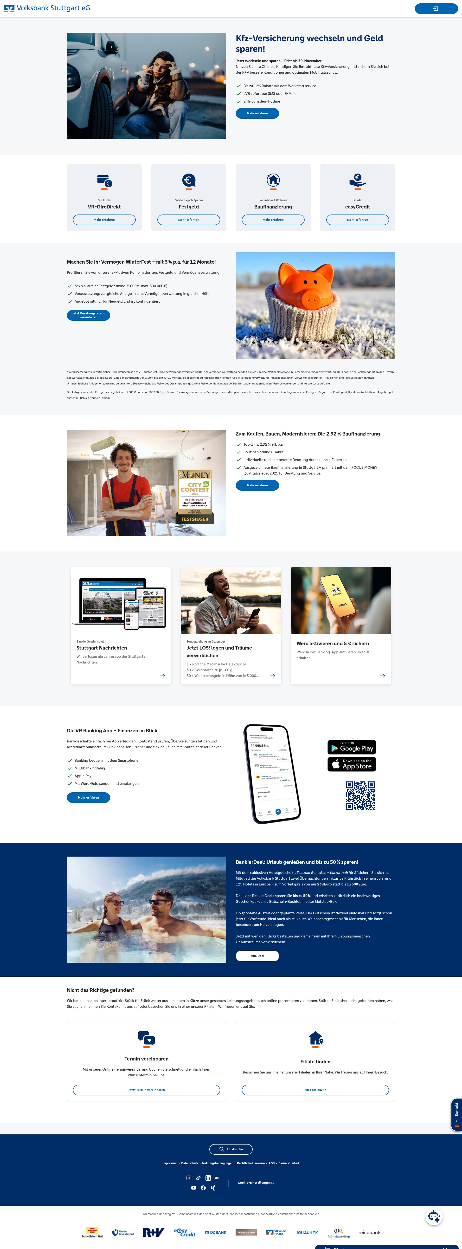 Screenshot of www.volksbank-stuttgart.de