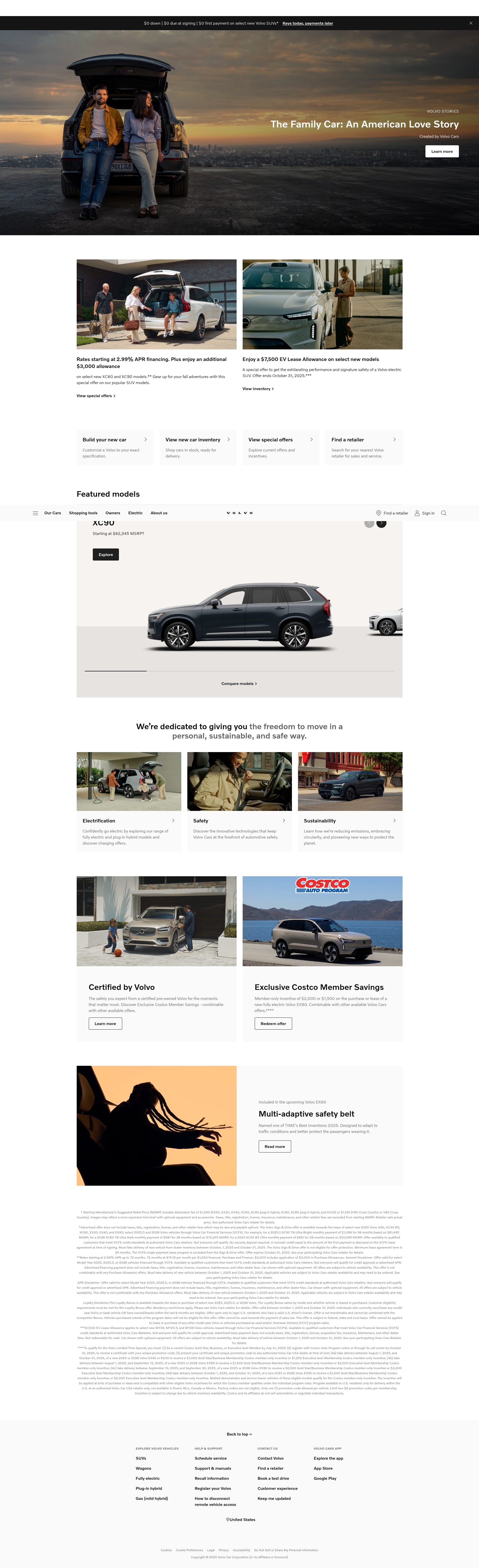 Screenshot of www.volvocars.com