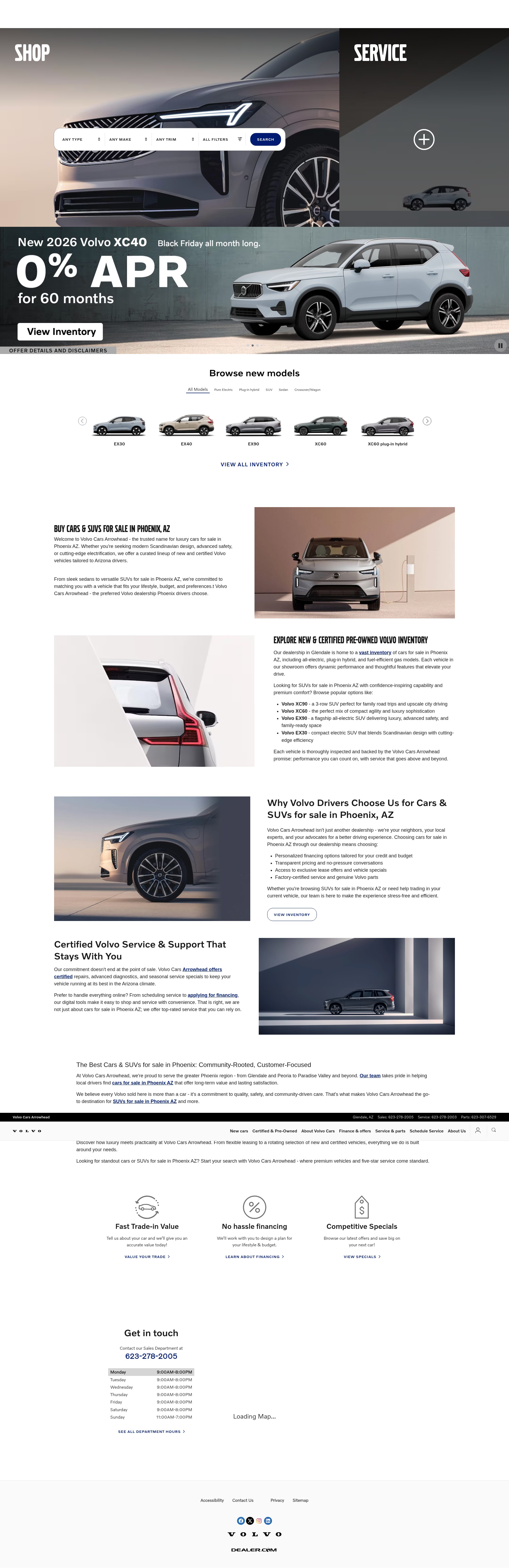 Screenshot of www.volvocarsarrowhead.com