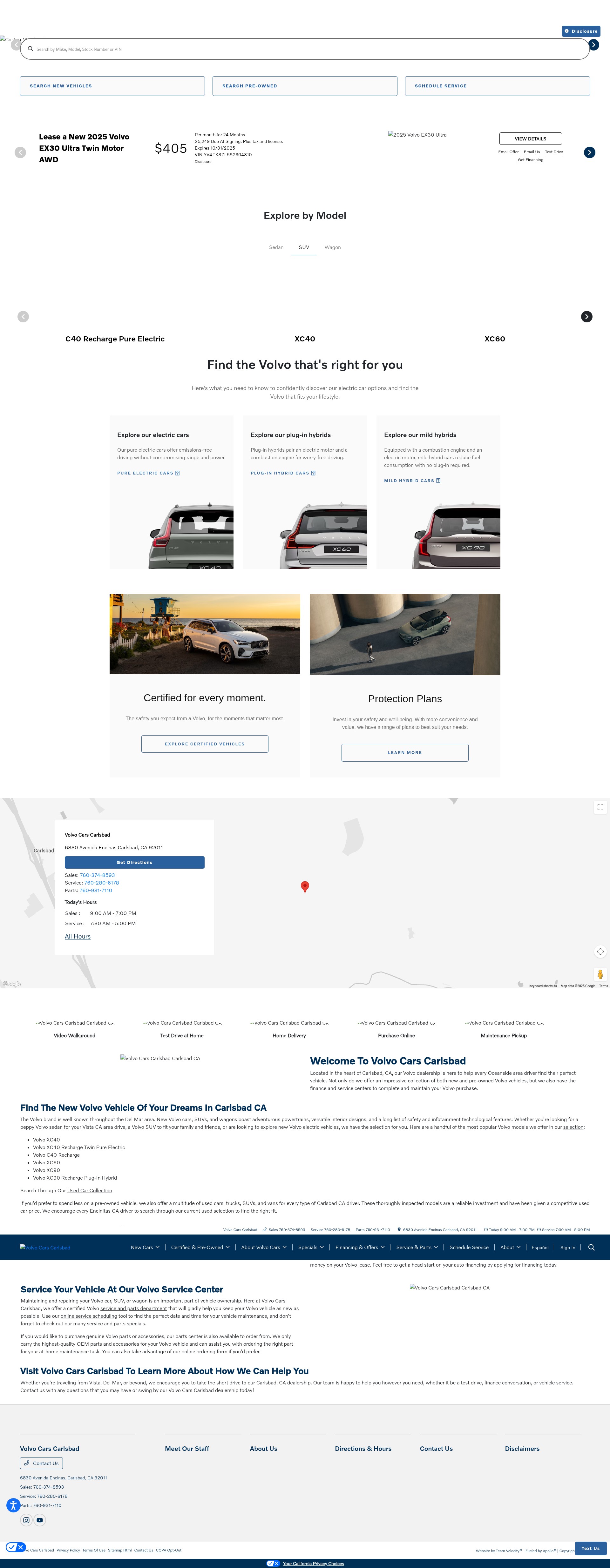 Screenshot of www.volvocarscarlsbad.com