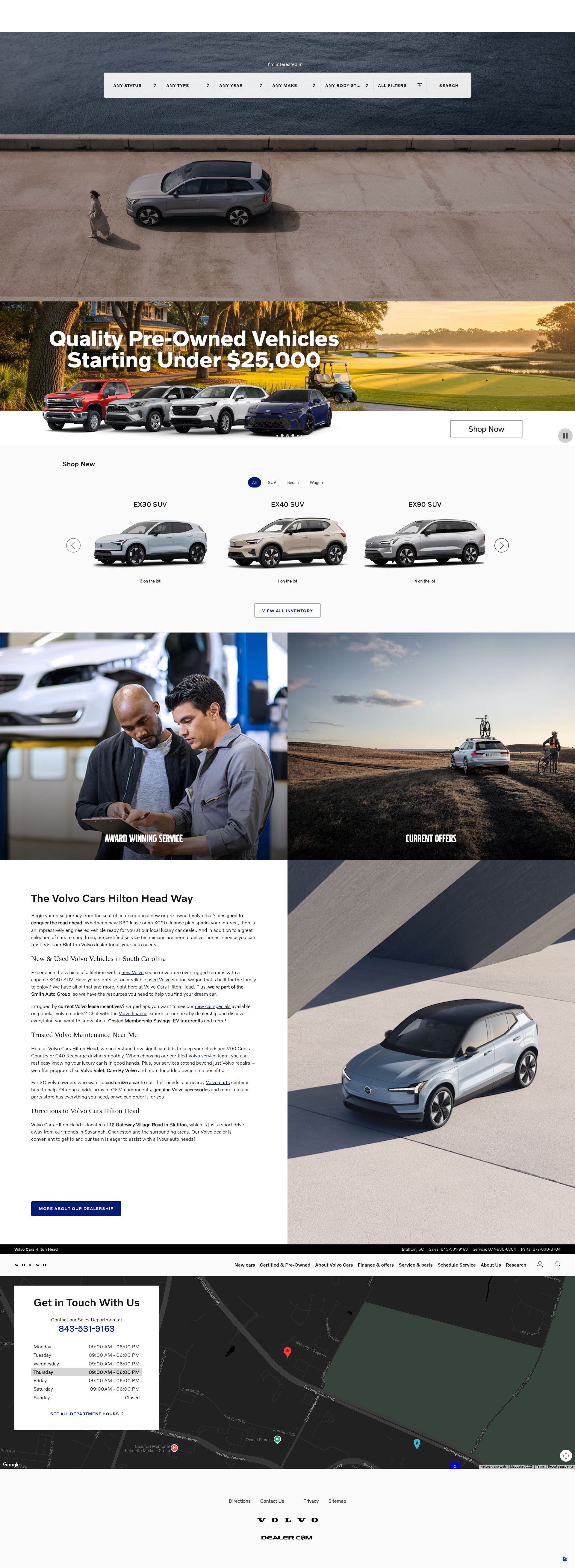 Screenshot of www.volvocarshiltonhead.com