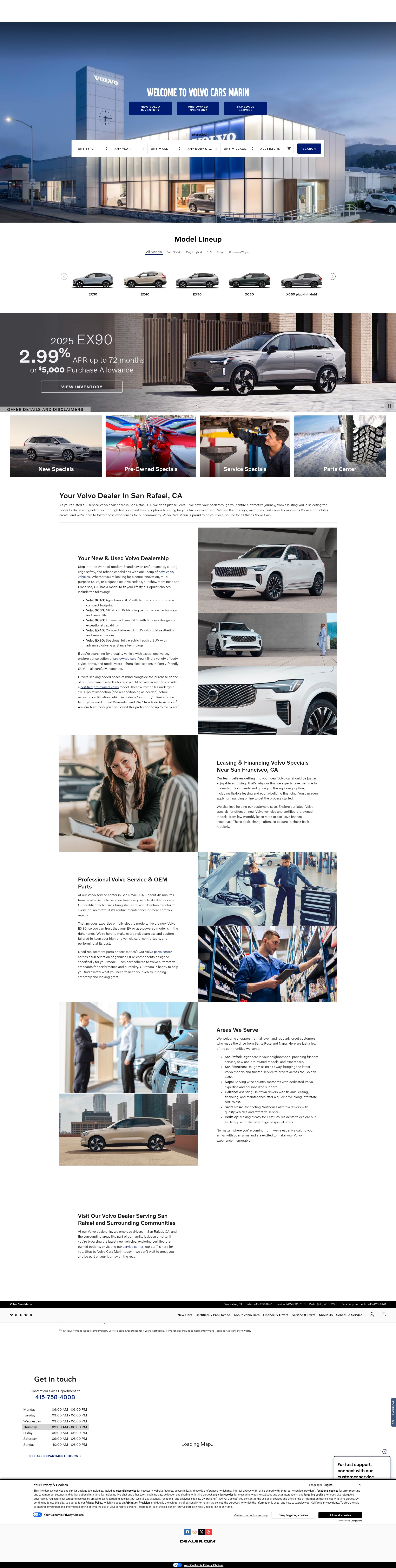 Screenshot of www.volvocarsmarin.com