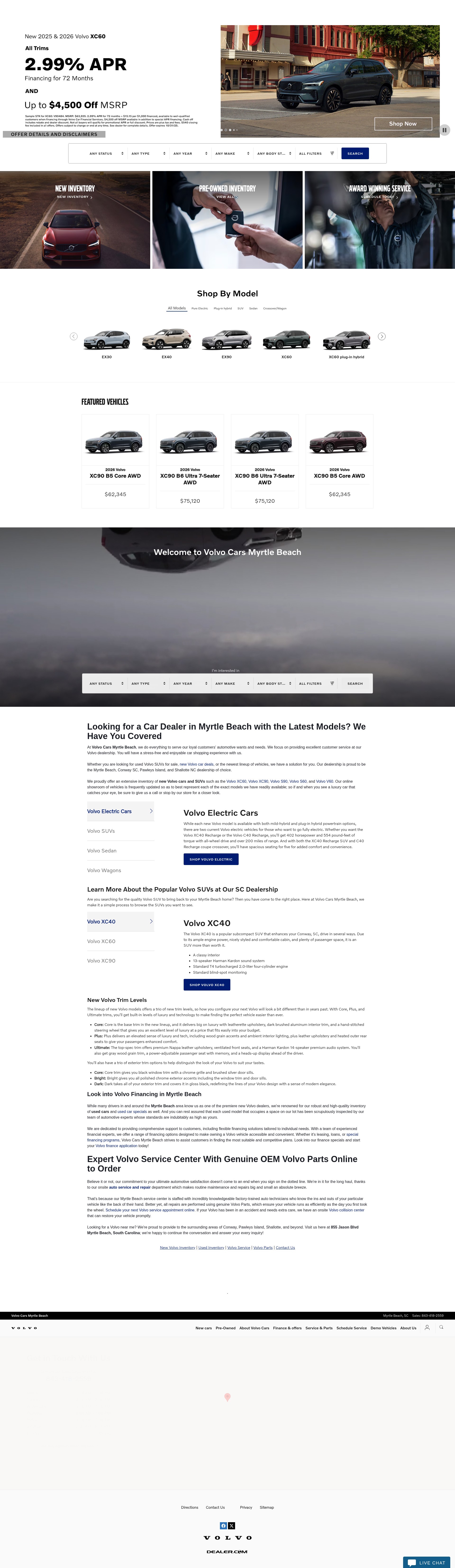 Screenshot of www.volvocarsmyrtlebeach.com
