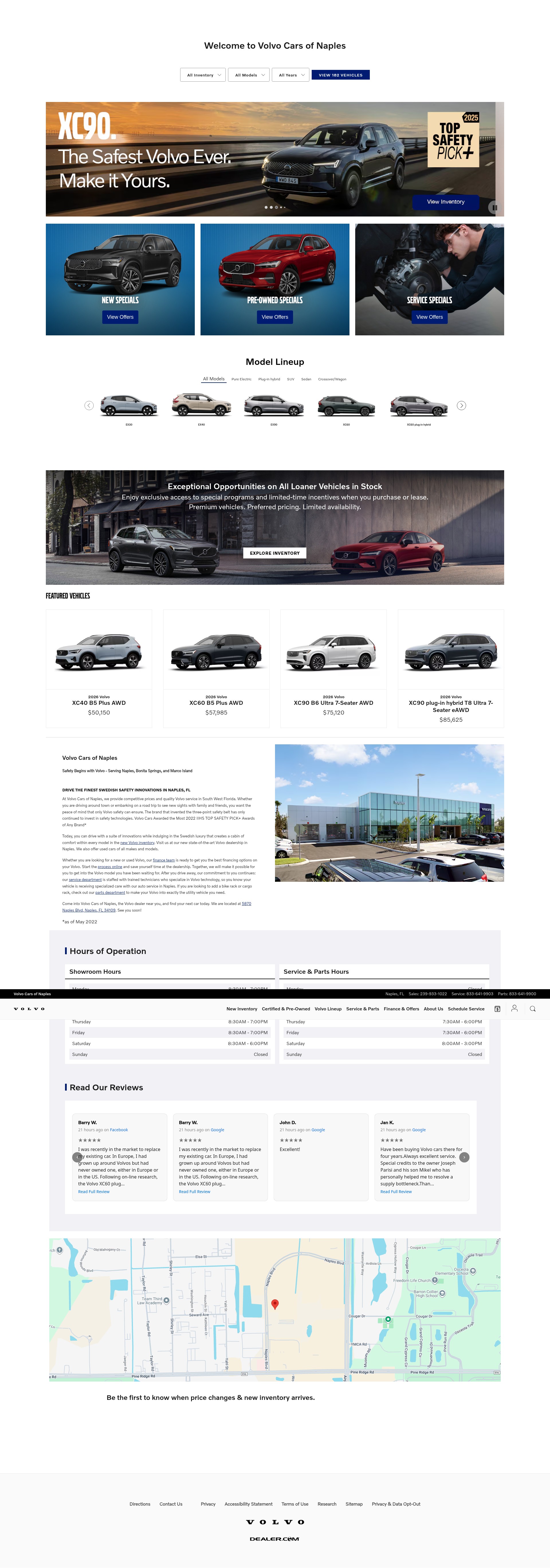 Screenshot of www.volvocarsofnaples.com
