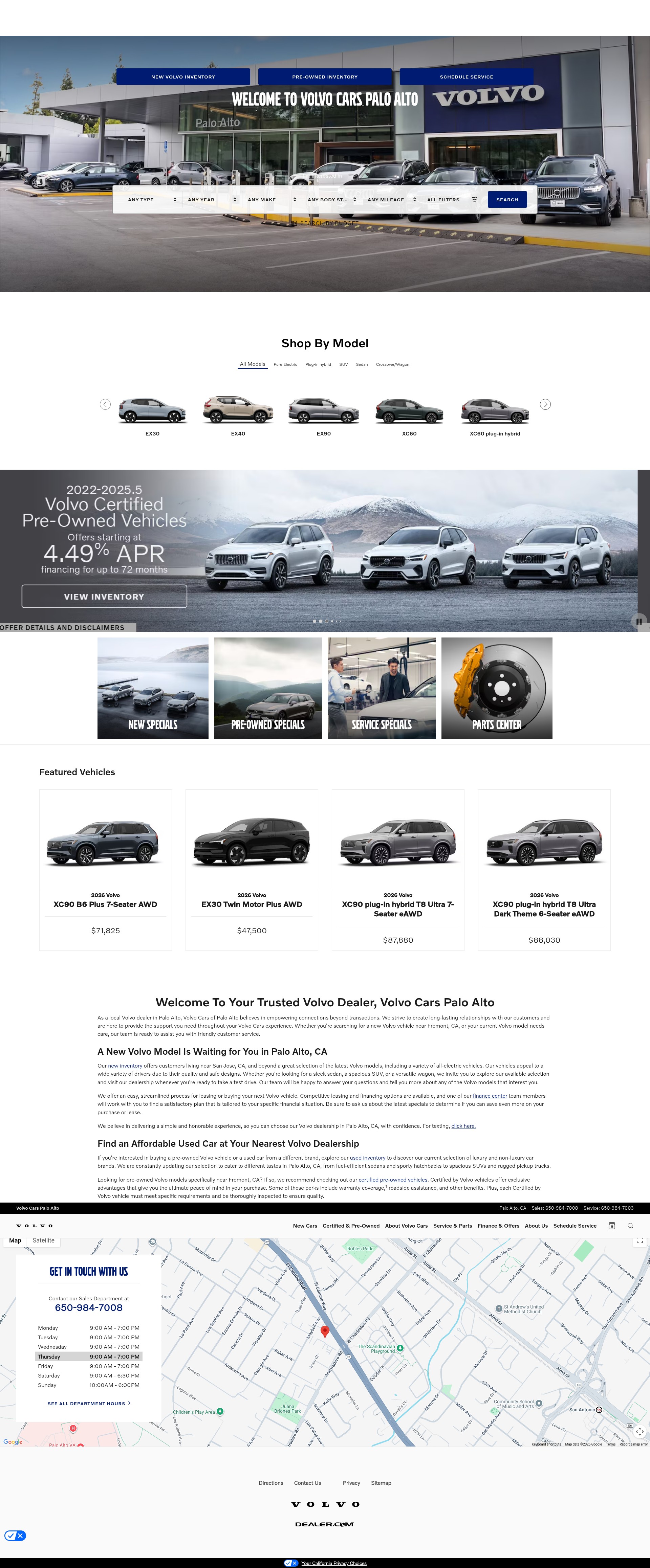 Screenshot of www.volvocarspaloalto.com