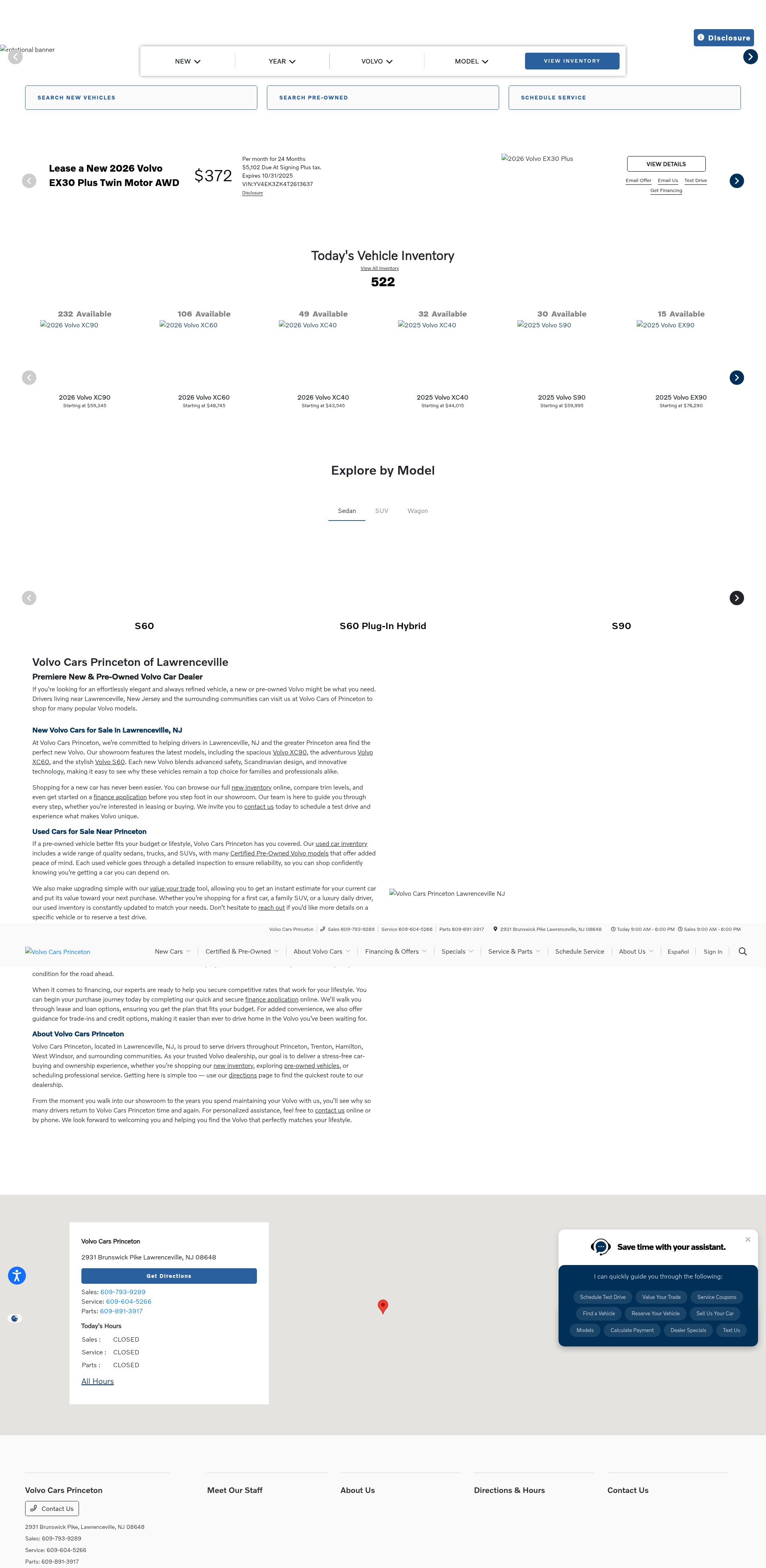 Screenshot of www.volvocarsprinceton.com