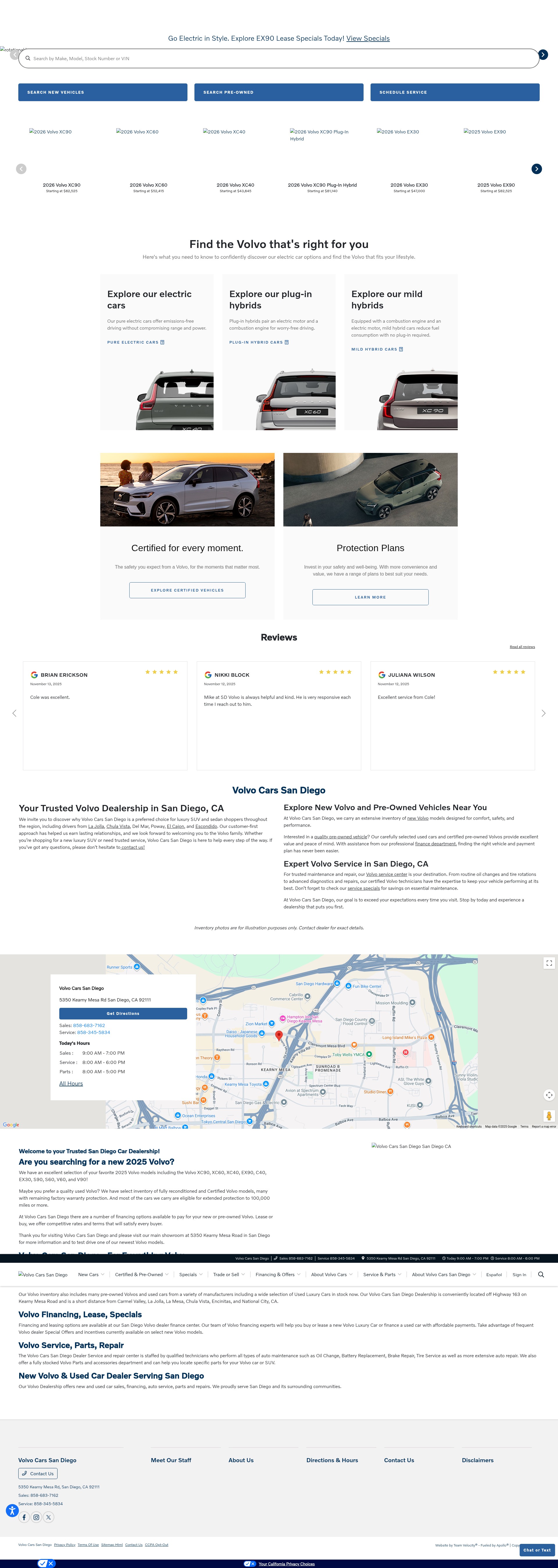 Screenshot of www.volvocarssandiego.com