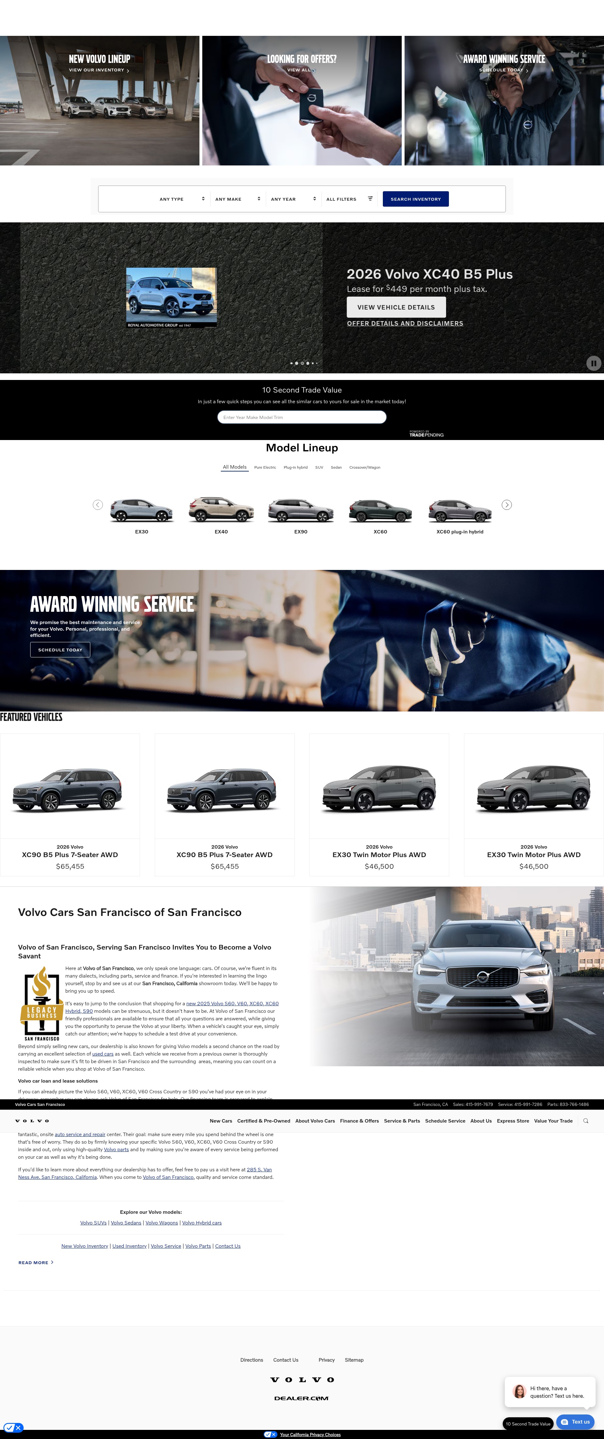 Screenshot of www.volvocarssanfrancisco.com