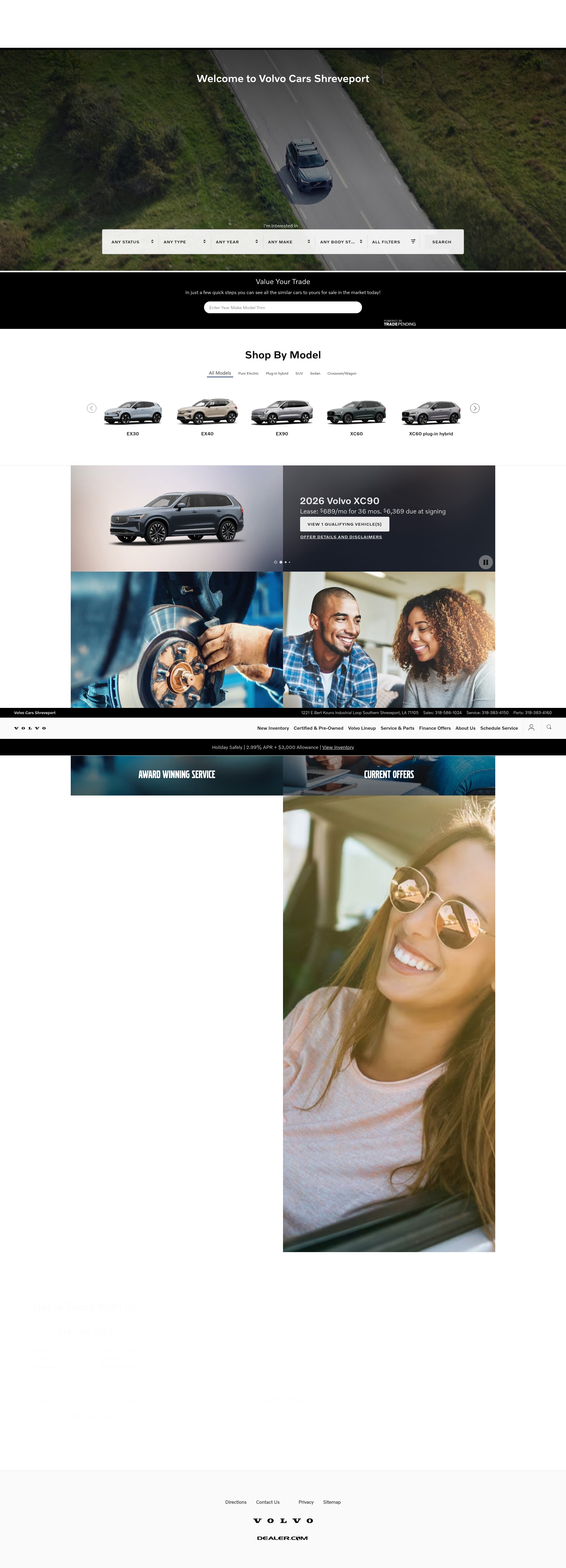 Screenshot of www.volvocarsshreveport.com