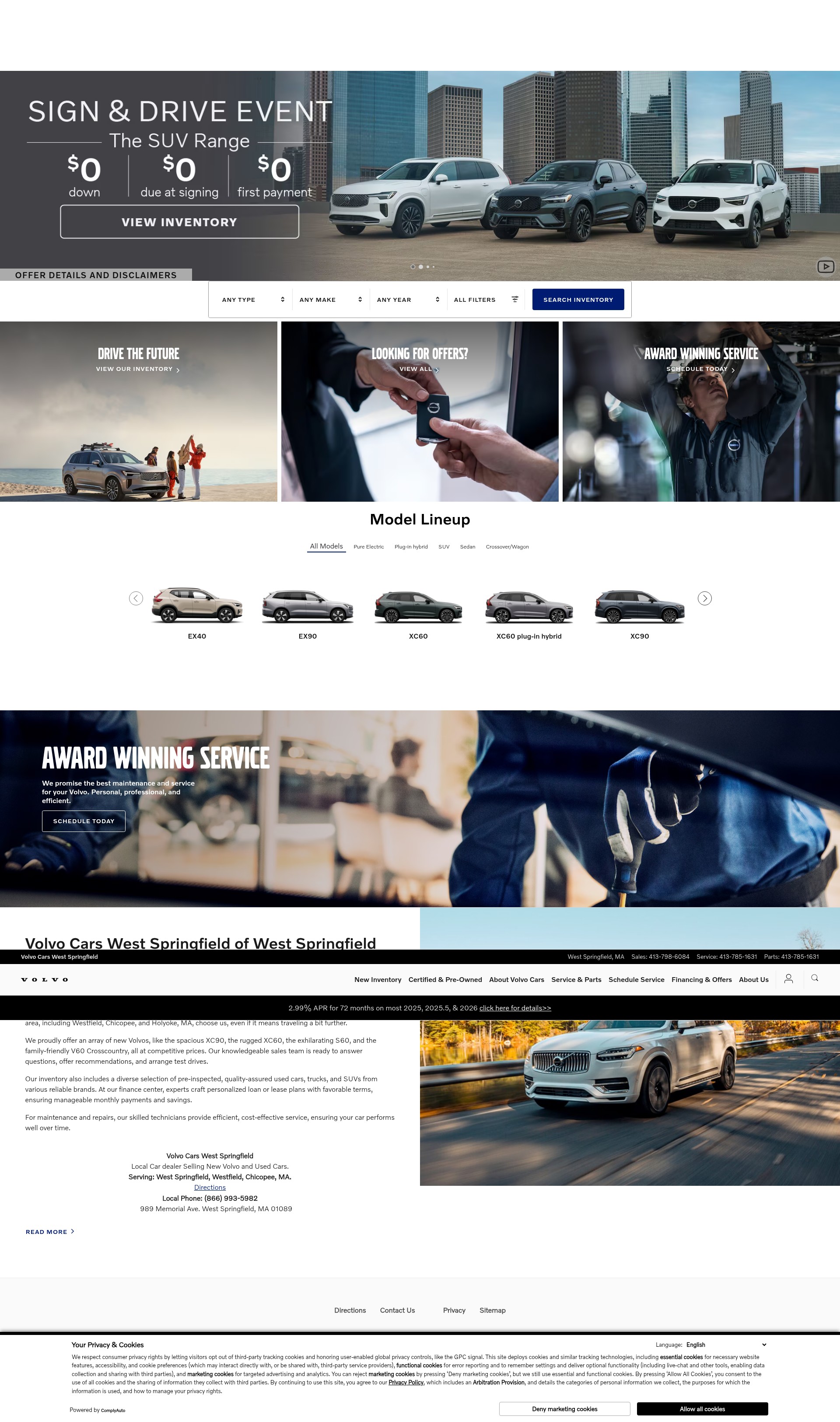 Screenshot of www.volvocarswestspringfield.com