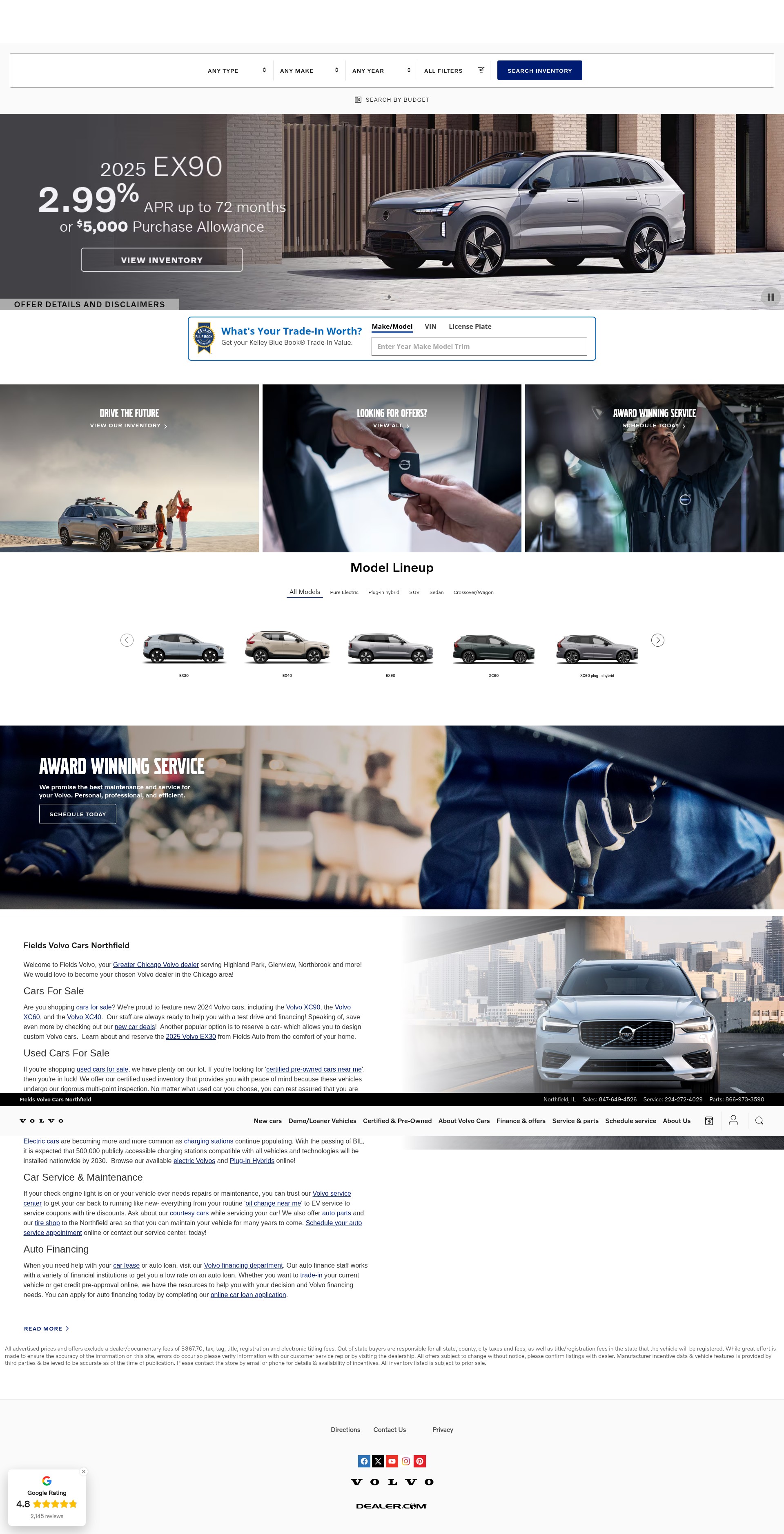 Screenshot of www.volvonorthfield.com