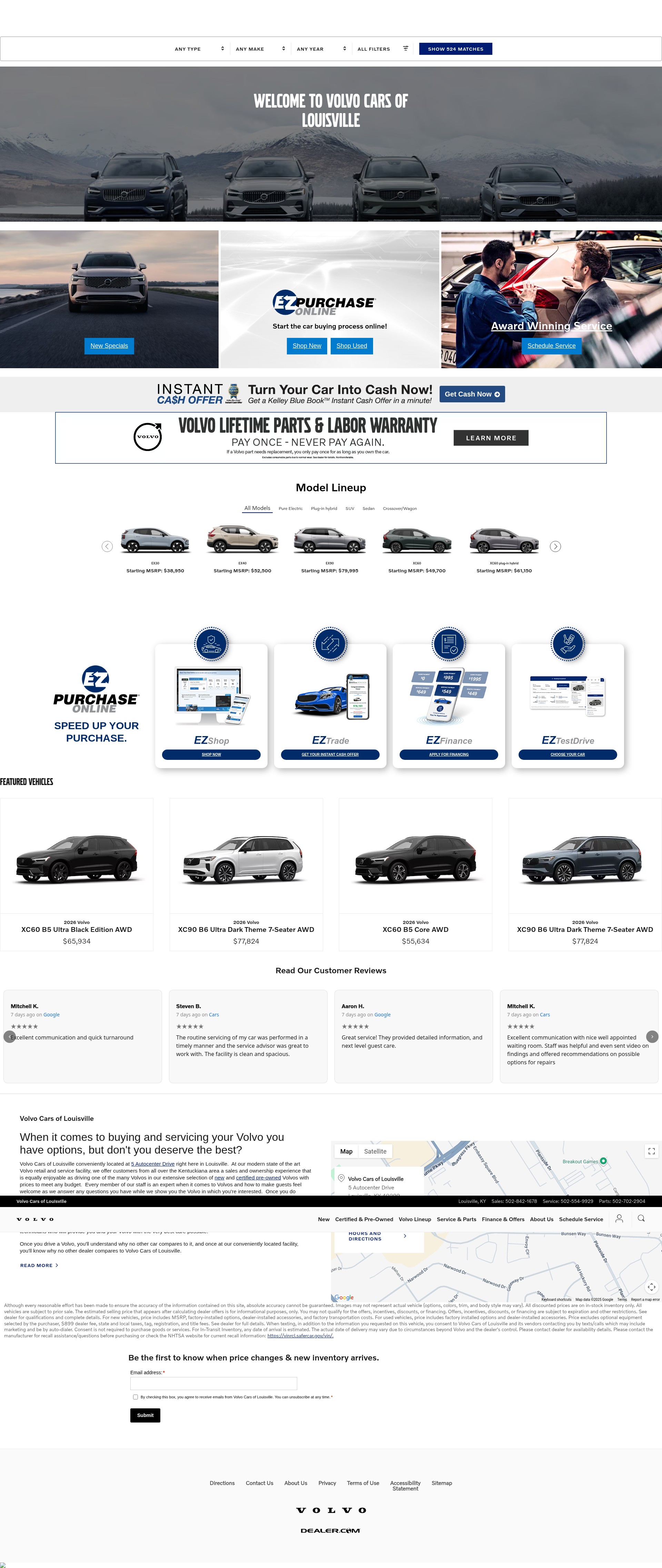 Screenshot of www.volvooflouisville.com