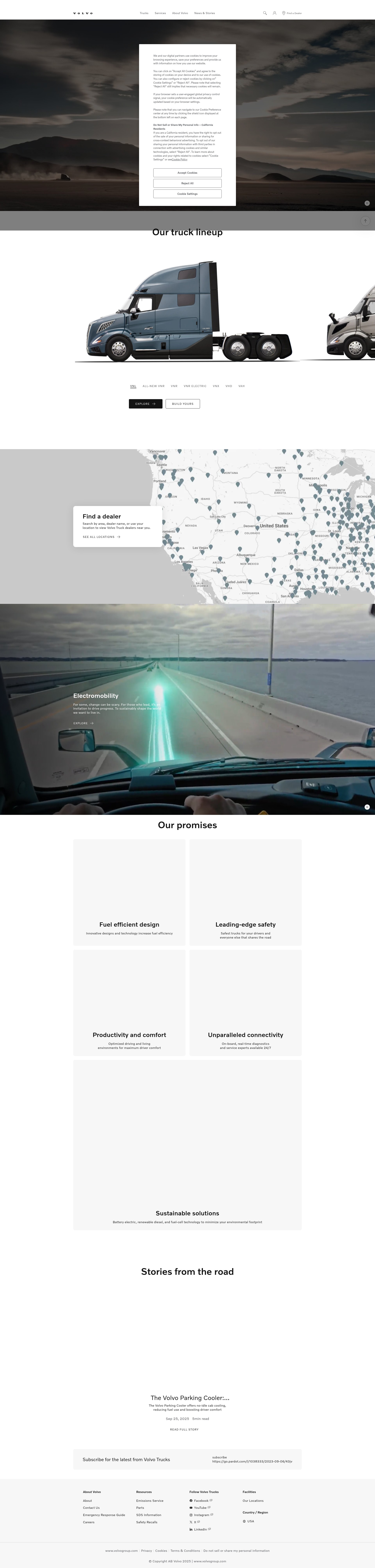 Screenshot of www.volvotrucks.us