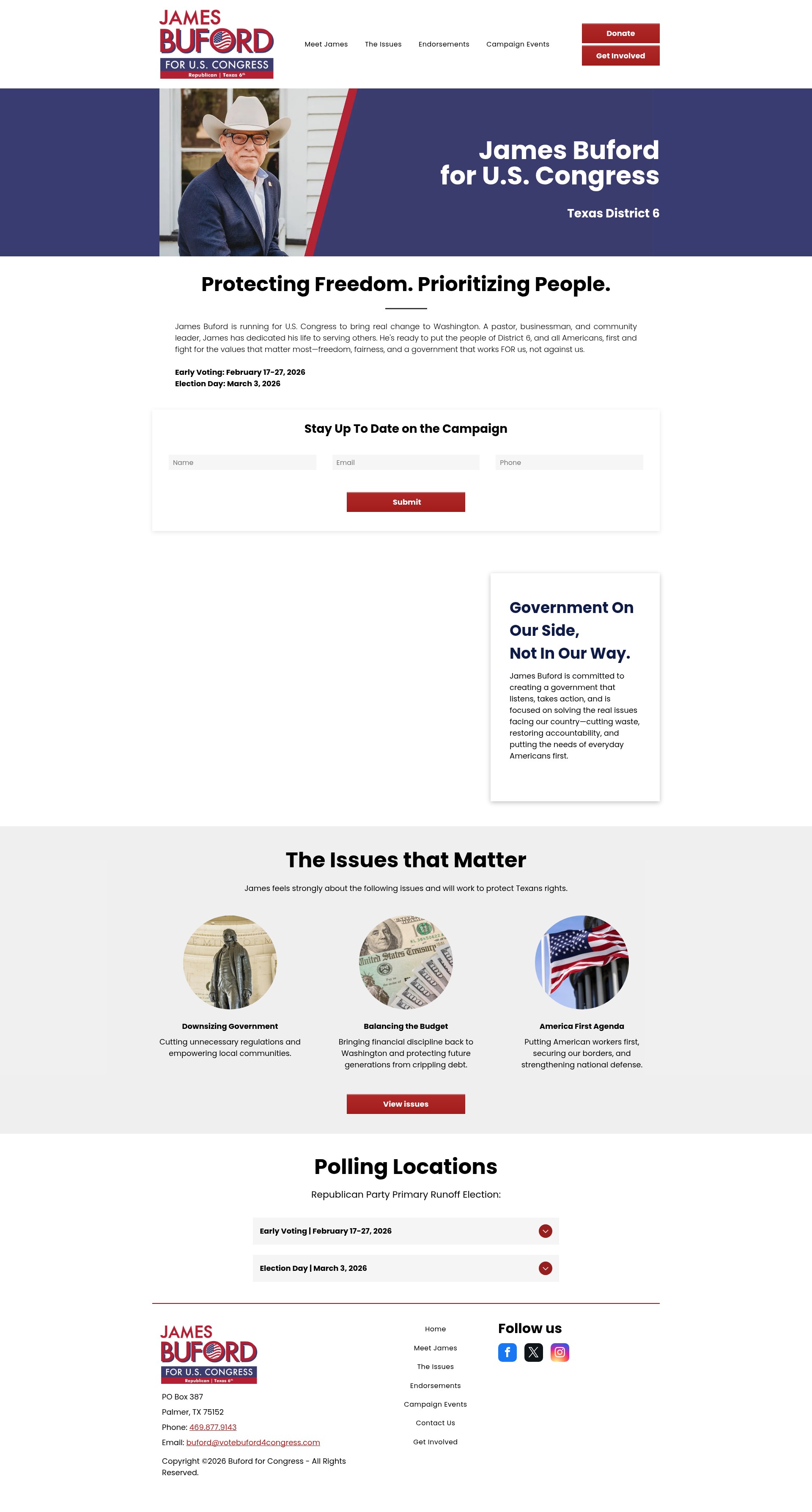 Screenshot of www.votebuford4congress.com