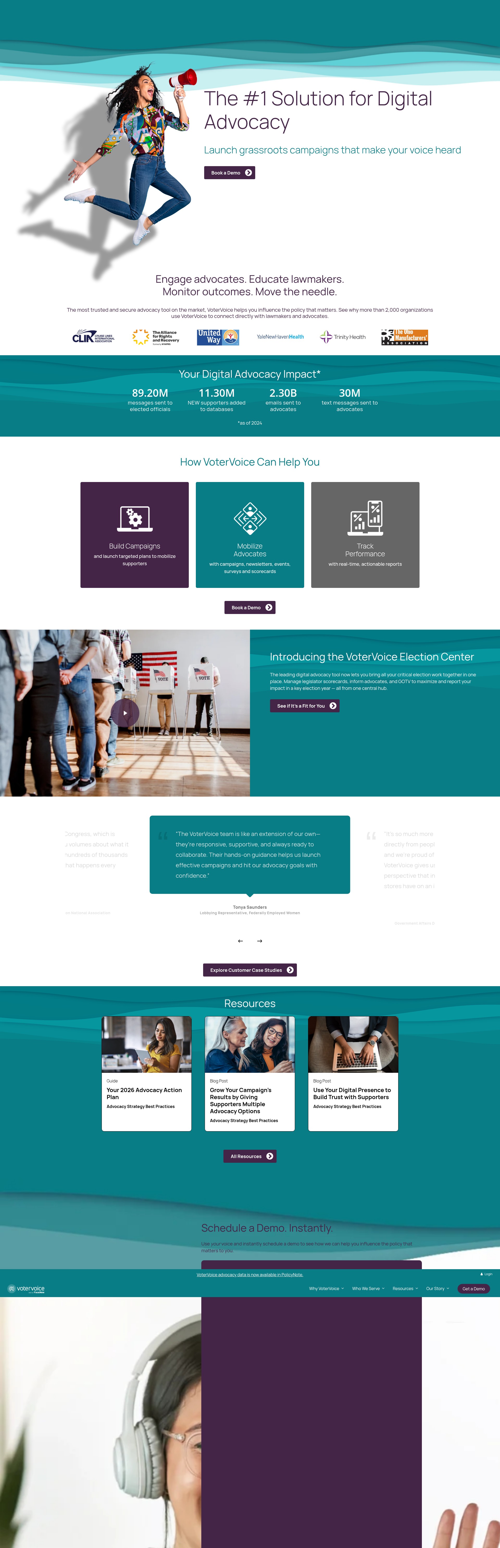 Screenshot of www.votervoice.net