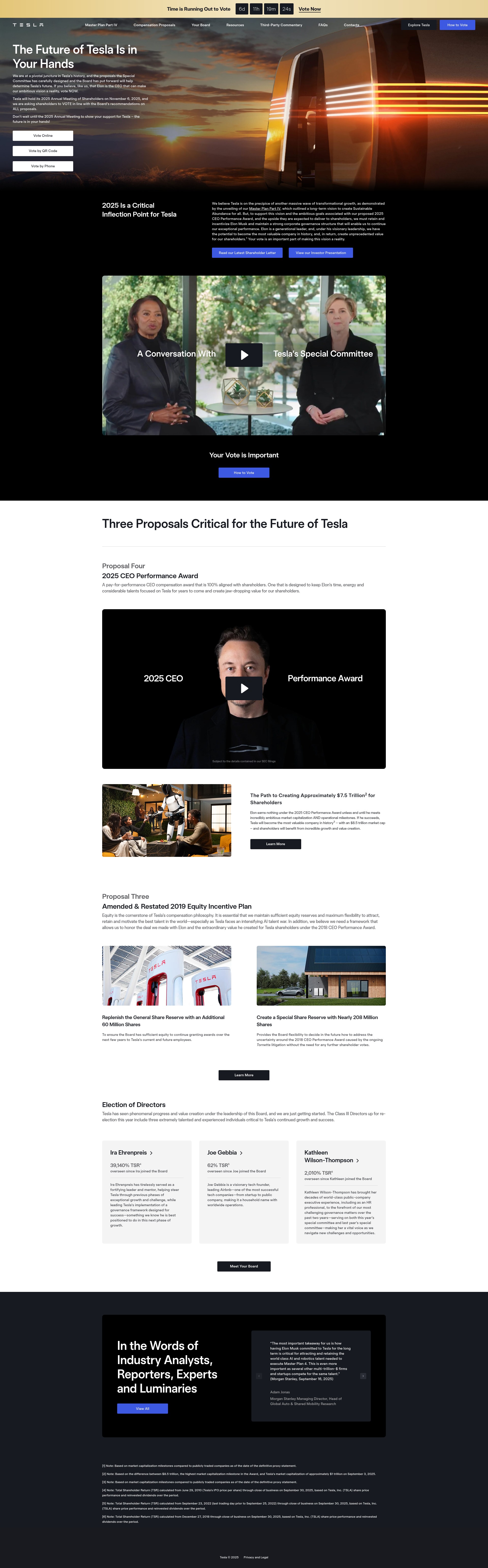 Screenshot of www.votetesla.com