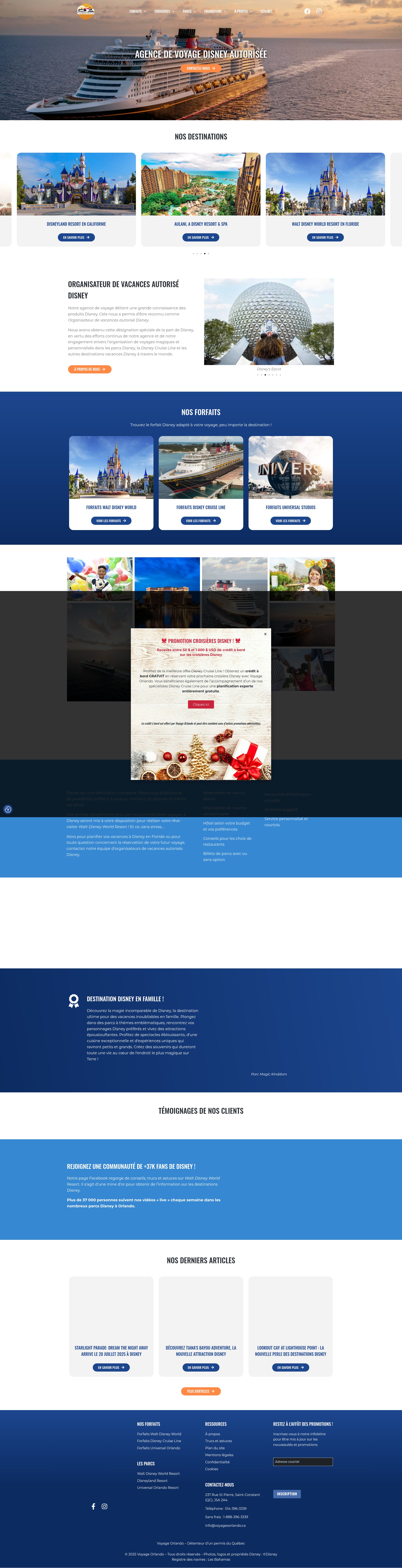 Screenshot of www.voyageorlando.ca