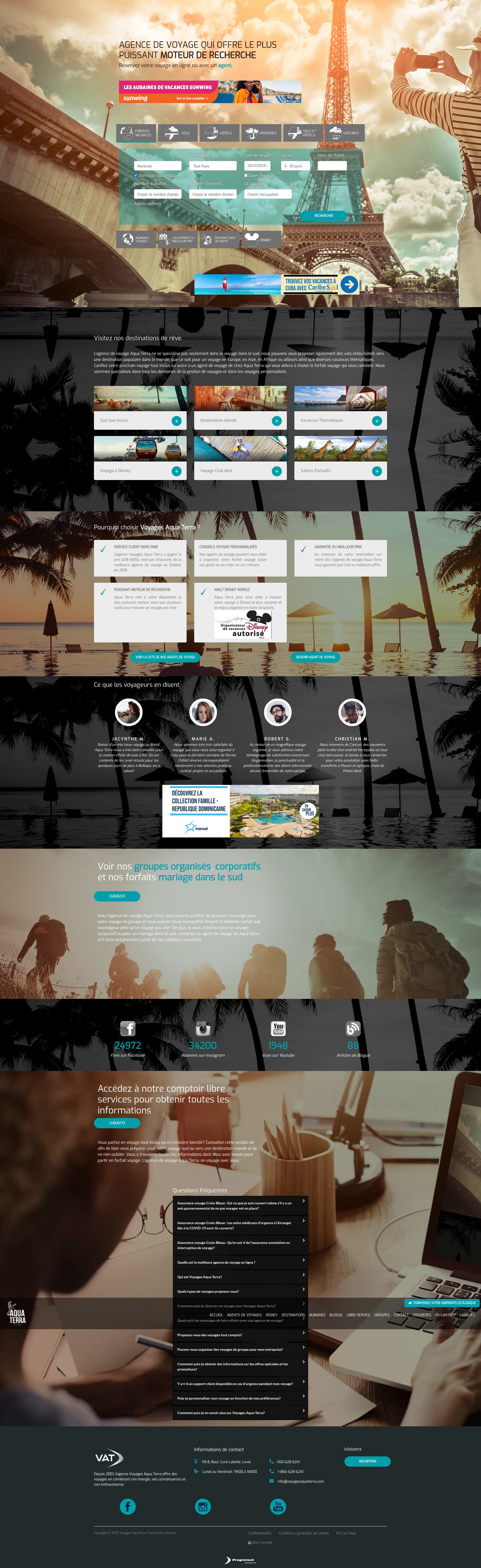 Screenshot of www.voyagesaquaterra.com
