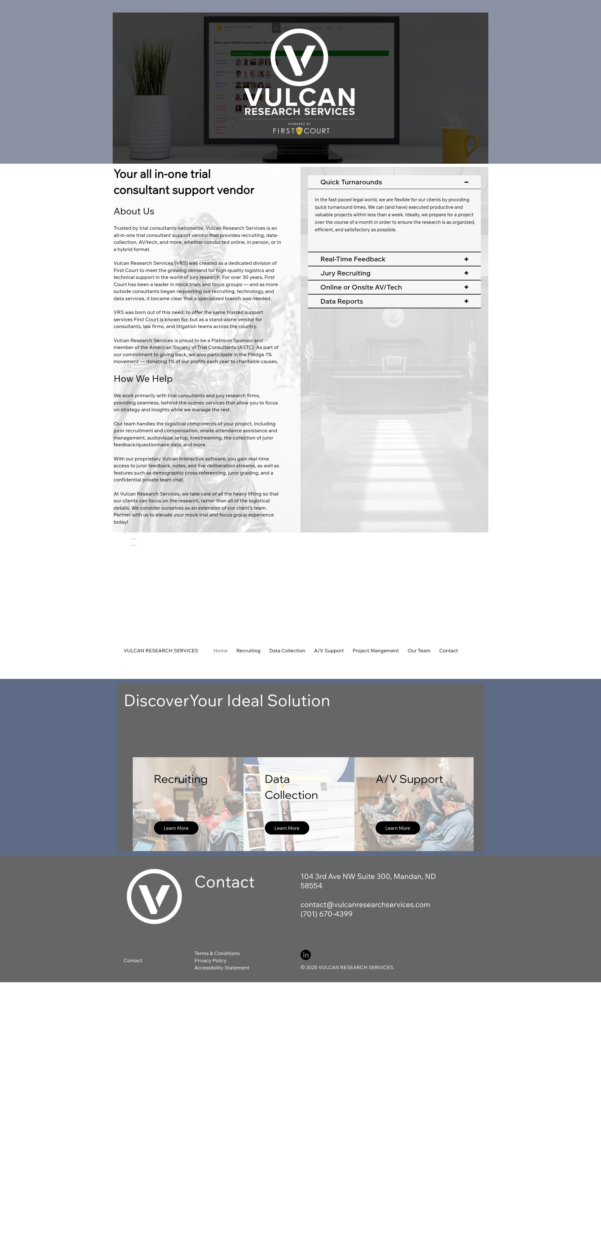 Screenshot of www.vulcanresearchservices.com